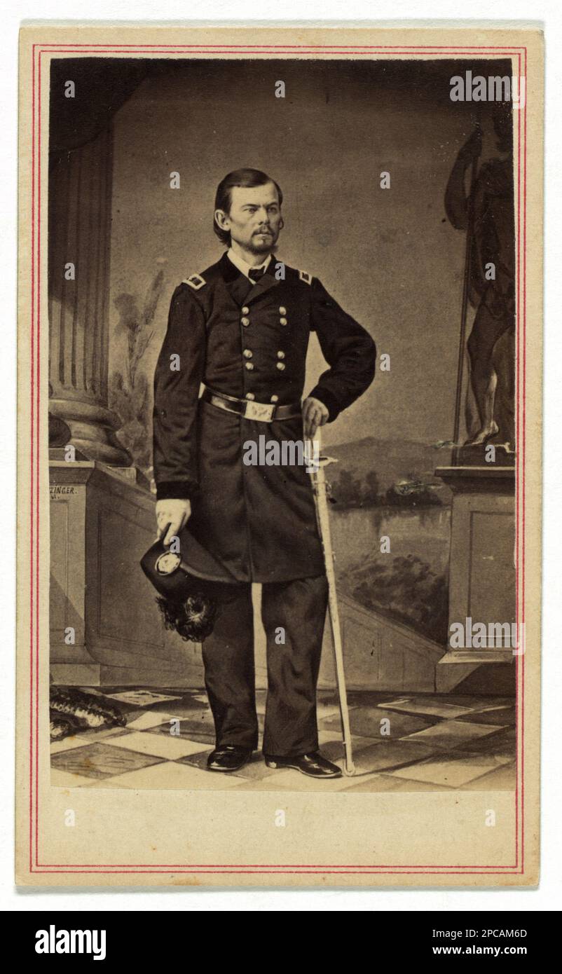 Genl. Sigel. Geschenk; Mrs. Norman P. Mason; 1963. Okt., Titel aus Artikel, in Album: Cartes de Visite Portraits of U.S. Armeeoffiziere, Kinder und andere, S. 27, richtig. Sigel, Franz, 1824-1902, Militärdienst, Militäruniformen, 1860-1870, Usa, Geschichte, Bürgerkrieg, 1861-1865, Militärpersonal. Stockfoto