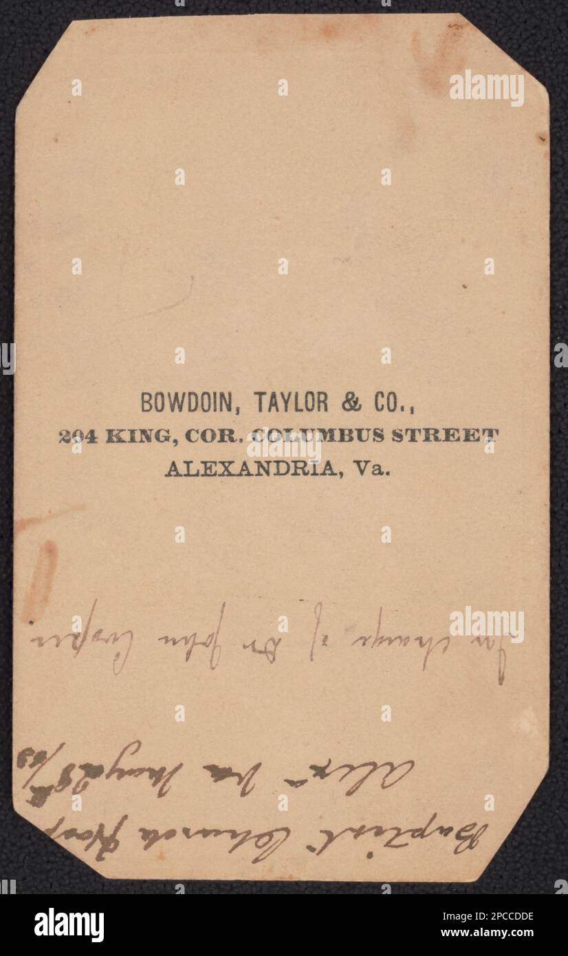 Downtown Baptist Church Hospital, 212 South Washington Street, Alexandria, Virginia / Bowdoin, Taylor & Co., 204 King, korr. Columbus Street, Alexandria, Virginia. Liljenquist Family Sammlung von Bürgerkriegsfotos, pp/liljpaper. Krankenhäuser, Virginia, Alexandria, 1860-1870, Baptistenkirchen, Virginia, Alexandria, 1860-1870, Usa, Geschichte, Bürgerkrieg, 1861-1865, Medizinische Aspekte, Union. Stockfoto