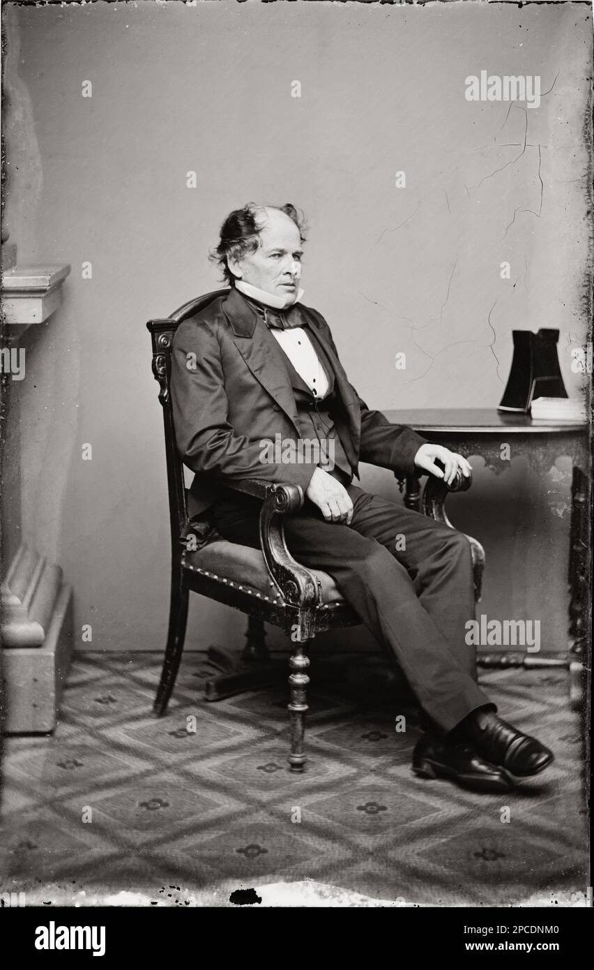 1860 Ca, USA : der amerikanische Kommandeur Matthew Fontaine MAURY ( 1806 - 1873 ) der US Navy war ein amerikanischer Astronomer, Historiker, Ozeanographer, Meteorologe, Kartograf, Autor , Geologe und Erzieher . Portrait von Matthew Brady, 1860 Ca , Washington DC - ASTRONOMO - ASTRONOMIA - ASTRONOMIE - CARTOGRAFIA - CARTOGRAFO - GEOLOGO - GEOLOGE - foto Storiche - foto storica - scienziato - Wissenschaftler - SCIENZIATO - WISSENSCHAFTLER - Kragen - colletto - Krawatte - Cravatta - Schuhe ---- Archivio GBB Stockfoto