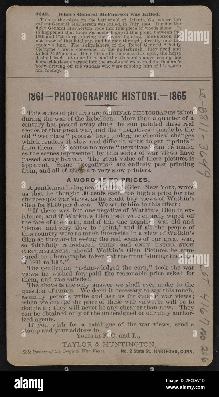 Wo General McPherson getötet wurde. Fotokollektion des Bürgerkriegs, Originalnegativ: LC-B811-3649. McPherson, James Birdseye, 1828-1864, Tod und Beerdigung, Wälder, Georgien, 1860-1870, Kriegsschaden, Georgien, 1860-1870, Atlanta Kampagne, 1864, Usa, Geschichte, Bürgerkrieg, 1861-1865, Battlefields, Georgia, Usa, Geschichte, Bürgerkrieg, 1861-1865, Zerstörung und Plünderung, Georgia. Stockfoto