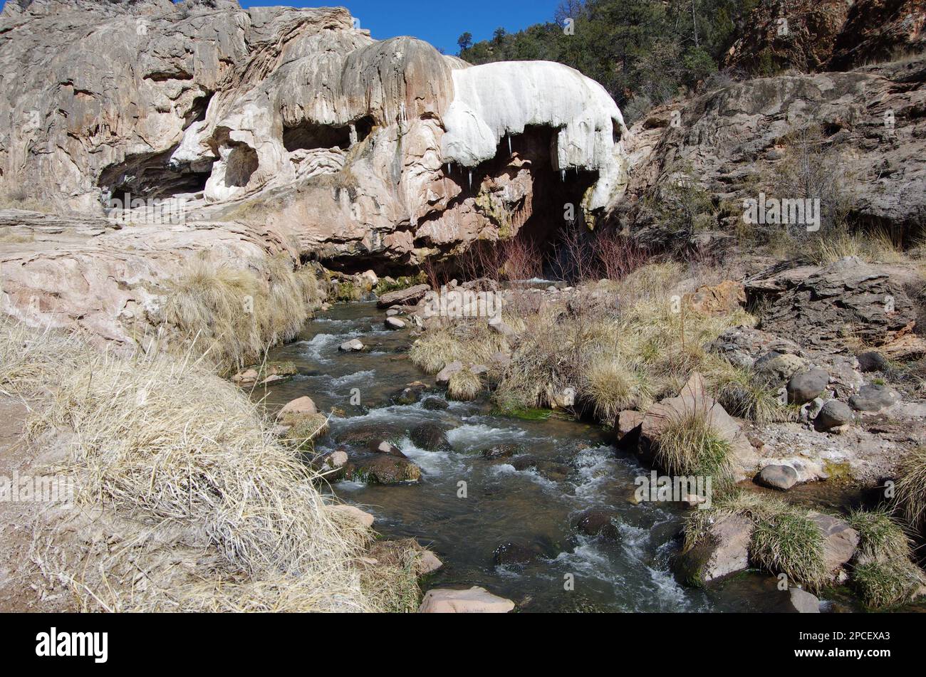 Soda-Staudamm Jemez Springs New Mexico Stockfoto