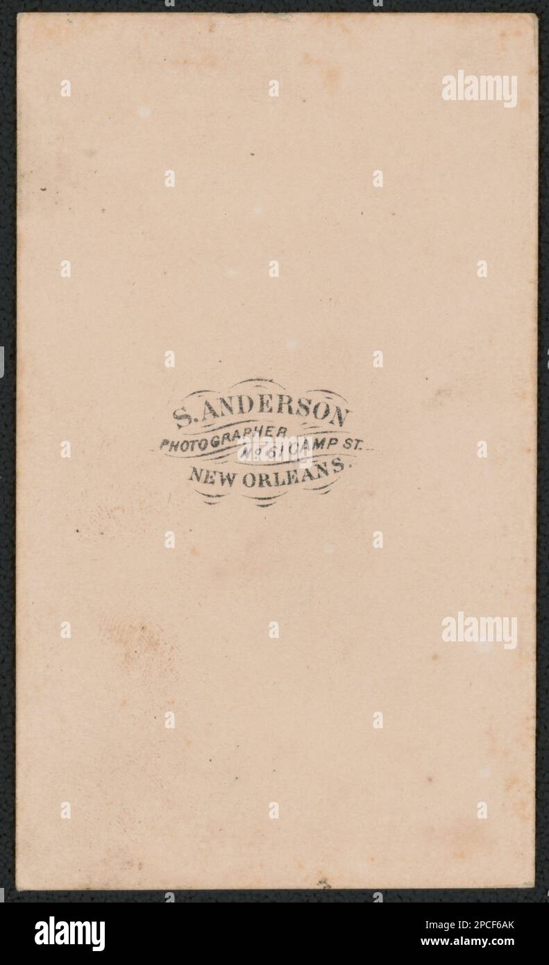 Unidentifizierter Krankenhausverwalter in Union Uniform mit Caduceus-Abzeichen auf Armbändern / S. Anderson, Fotograf, Nr. 61 Camp St., New Orleans... Liljenquist Family Sammlung von Bürgerkriegsfotos, pp/liljpaper. Usa, Armee, Volk, 1860-1870, Soldaten, Union, 1860-1870, Militäruniformen, Union, 1860-1870, Gesundheitspersonal, 1860-1870, Vereinigte Staaten, Geschichte, Bürgerkrieg, 1861-1865, Militärpersonal, Union, Vereinigte Staaten, Geschichte, Bürgerkrieg, 1861-1865, Medizinische Aspekte, Union. Stockfoto