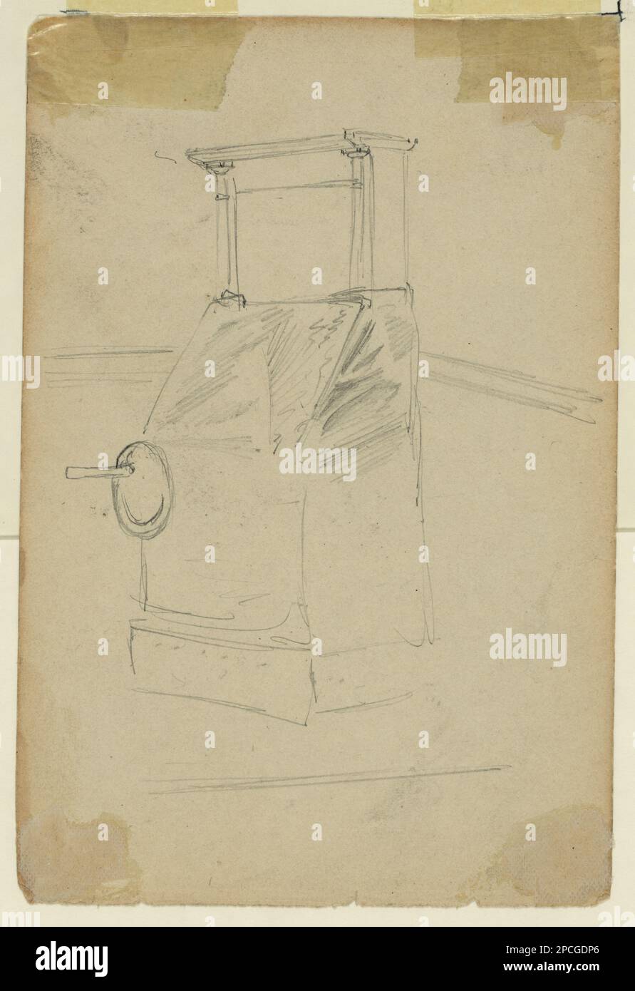 Segelschiff mit drei Masten. Morgan Sammlung von Zeichnungen aus dem Bürgerkrieg. Schiffe, 1860-1870, Usa, Geschichte, Bürgerkrieg, 1861-1865, Transportation, Ship Equipment & Takging, 1860-1870, USA Stockfoto