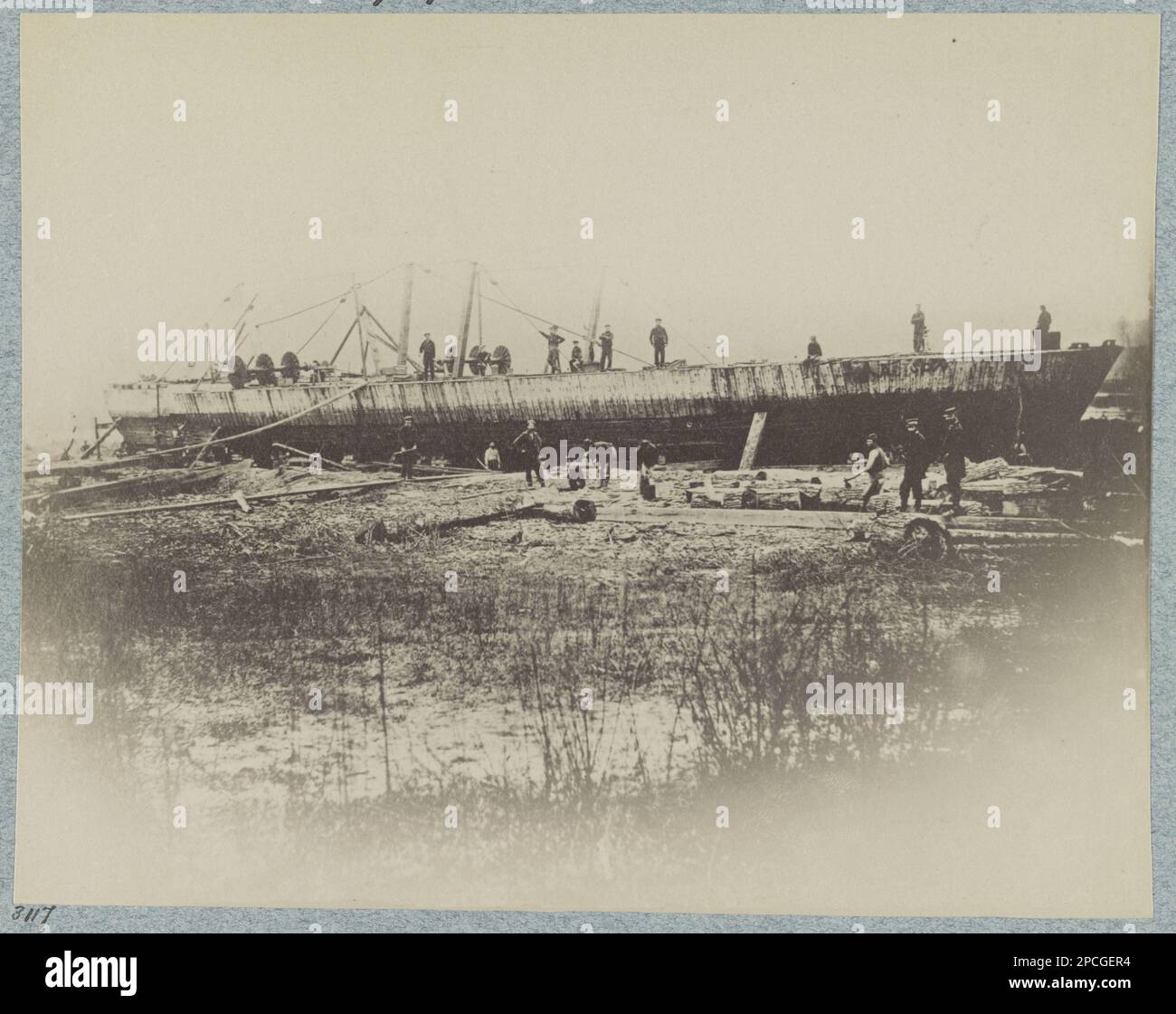 Wrack des US-Kanonenschiffs Indianola - Mississippi River Fleet. Nr. 3117, Titel von Artikel, Geschenk; Oberst Godwin Ordway; 1948. Vereinigte Staaten, Geschichte, Bürgerkrieg, 1861-1865, Vereinigte Staaten, Mississippi. Stockfoto