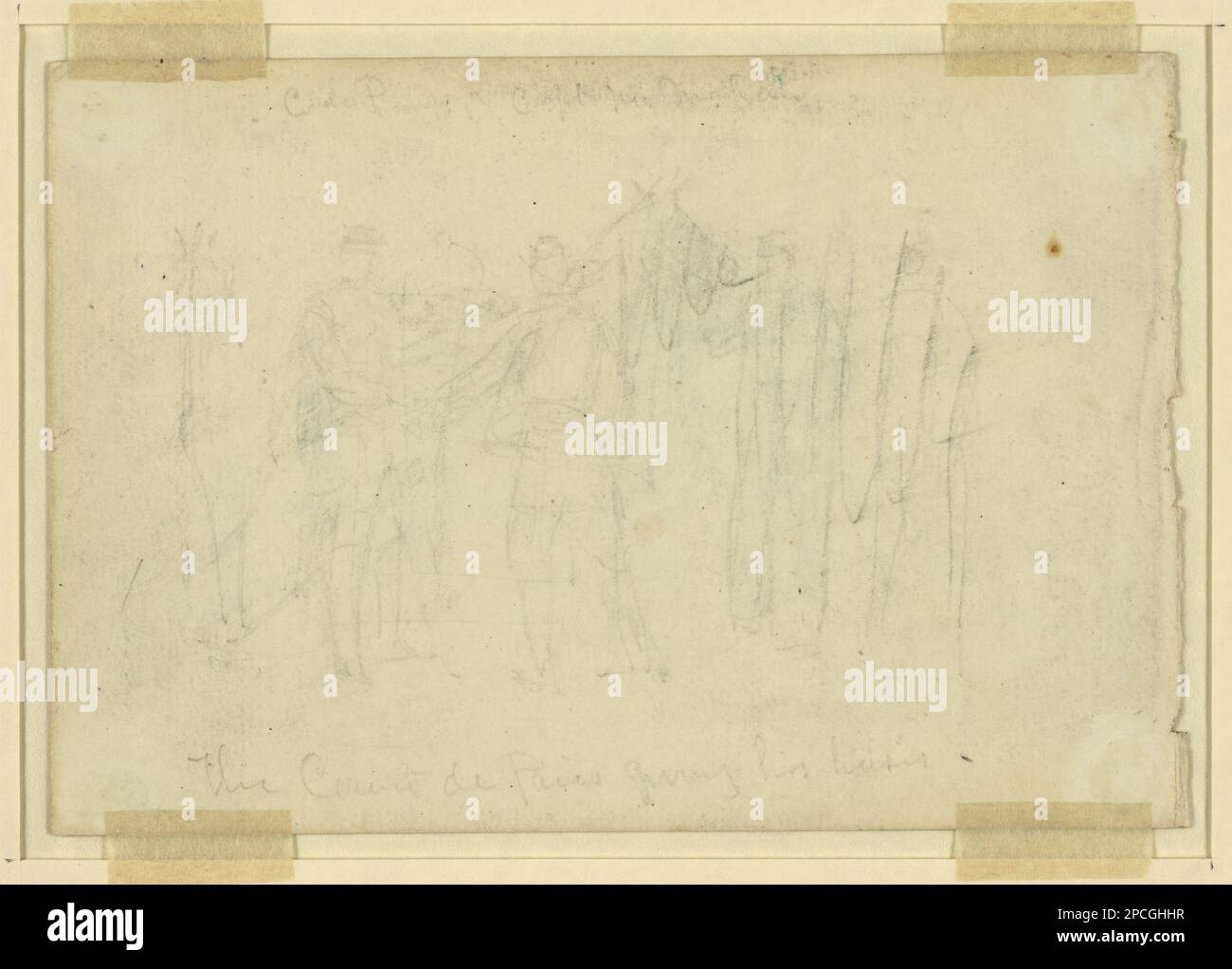 Der Graf de Paris schenkt sein Pferd? Morgan Sammlung von Zeichnungen aus dem Bürgerkrieg. McMahan, Hauptmann, Militärdienst, Paris, Louis-Philippe-Albert d'Orleans, comte de, 1838-1894, Militärdienst, Militäroffiziere, 1860-1870, Adel, 1860-1870, Usa, Geschichte, Bürgerkrieg, 1861-1865, Militärpersonal, Vereinigte Staaten Stockfoto