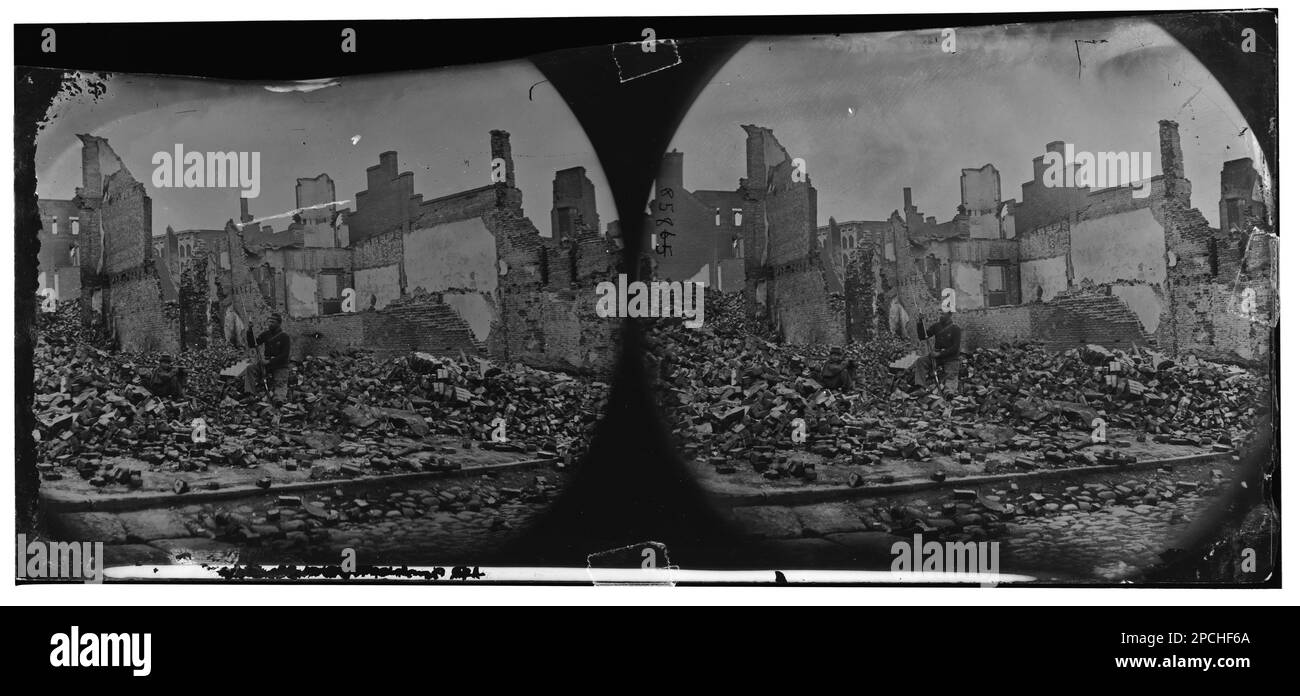 Richmond, Virginia. Burnt District. Bürgerkriegsfotos, 1861-1865. Usa, Geschichte, Bürgerkrieg, 1861-1865. Stockfoto