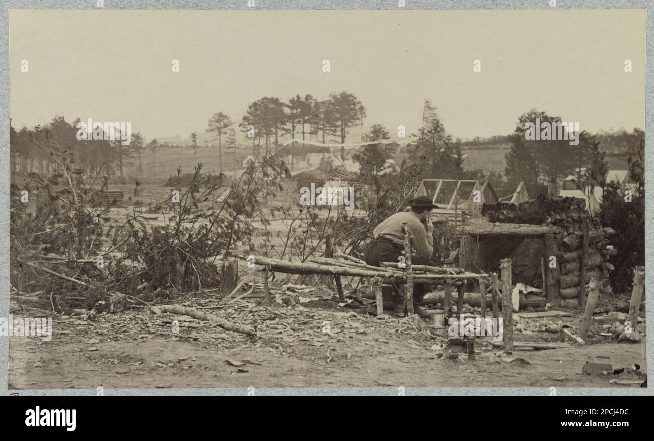 Verlassenes Lager des 9. Armeekorps bei Falmouth, Virginia, Februar 1863. Nein B416, Titel von Artikel, Geschenk; Oberst Godwin Ordway; 1948. Vereinigte Staaten, Geschichte, Bürgerkrieg, 1861-1865, Vereinigte Staaten, Virginia, Falmouth. Stockfoto Verlassenes Lager des 9. Armeekorps bei Falmouth, Virginia, Februar 1863. Nein B416, Titel von Artikel, Geschenk; Oberst Godwin Ordway; 1948. Vereinigte Staaten, Geschichte, Bürgerkrieg, 1861-1865, Vereinigte Staaten, Virginia, Falmouth. Stockfoto
