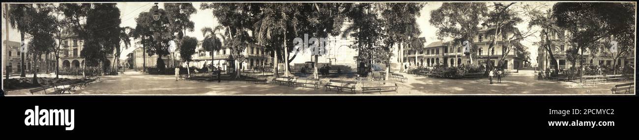 PANAMA Cathedral Plaza, mit Rathaus und Kathedrale, Panama City 1913
