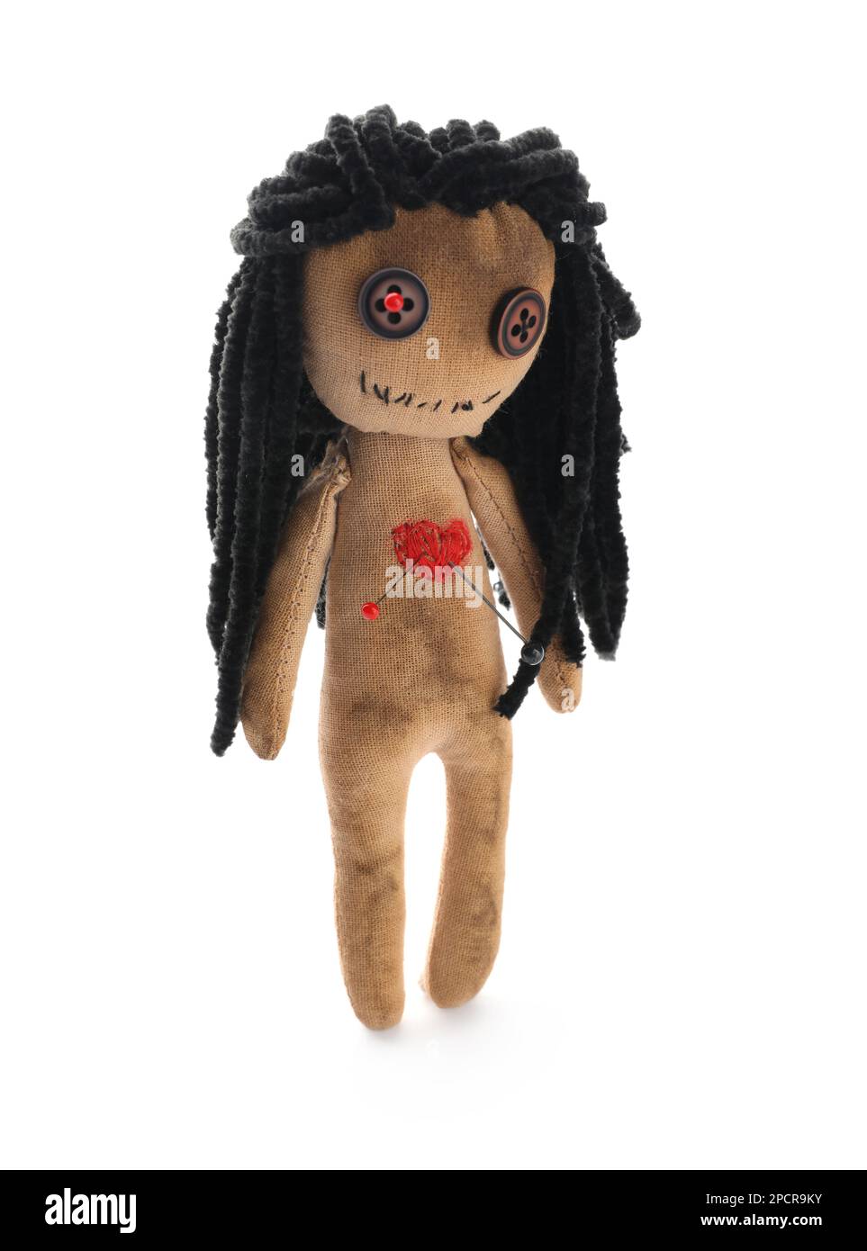 Black voodoo doll on white Ausgeschnittene Stockfotos und -bilder - Alamy