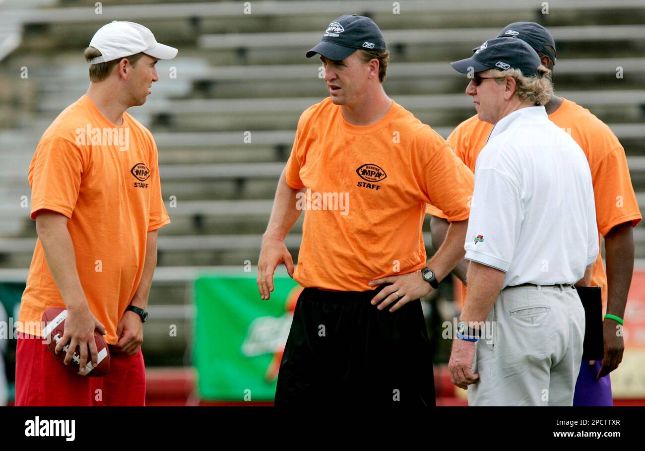 New York Giants quarterback Eli Manning, left, and his brother