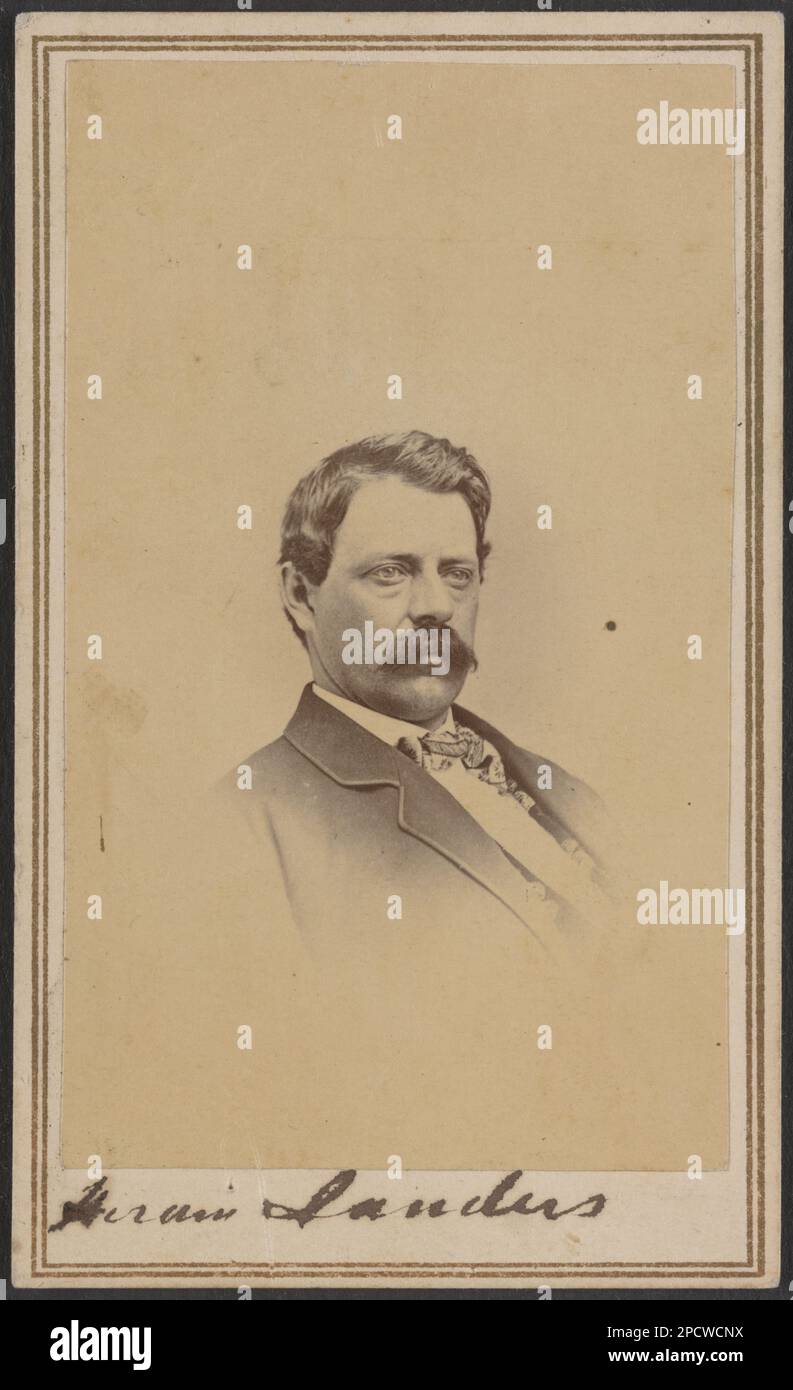 Hiram Sanders. Ursprünglich in einem Album von Joel B. Clough, Civil Engineer, United States Military Railroad, 1863 und 1864, auf Verso: Hiram Saunders, U.S. Mil. Railroad, Commissary, Alexandria, Va, Gift; Florenz C. Abel; 1961. Clough, Joel B, 1823-1887, Friends & Associates, USA, Bureau of Military Railroads, People, 1860-1870, Militärpersonal, 1860-1870, Eisenbahnangestellte, 1860-1870, USA, Geschichte, Bürgerkrieg, 1861-1865, Militärpersonal. Stockfoto