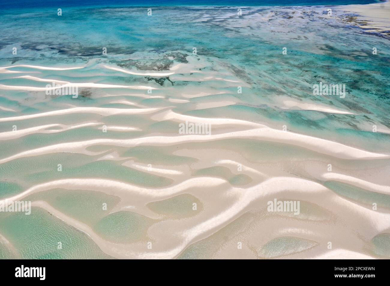 Meeressandmuster, Bazaruto, Mosambik, Afrika Stockfoto