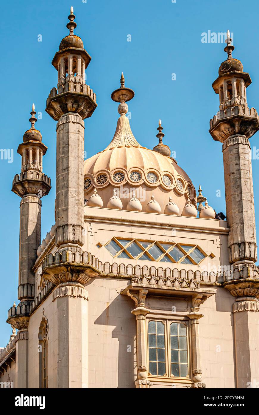 Architektonische Details des königlichen Pavillons von Brighton, East Sussex, England Stockfoto