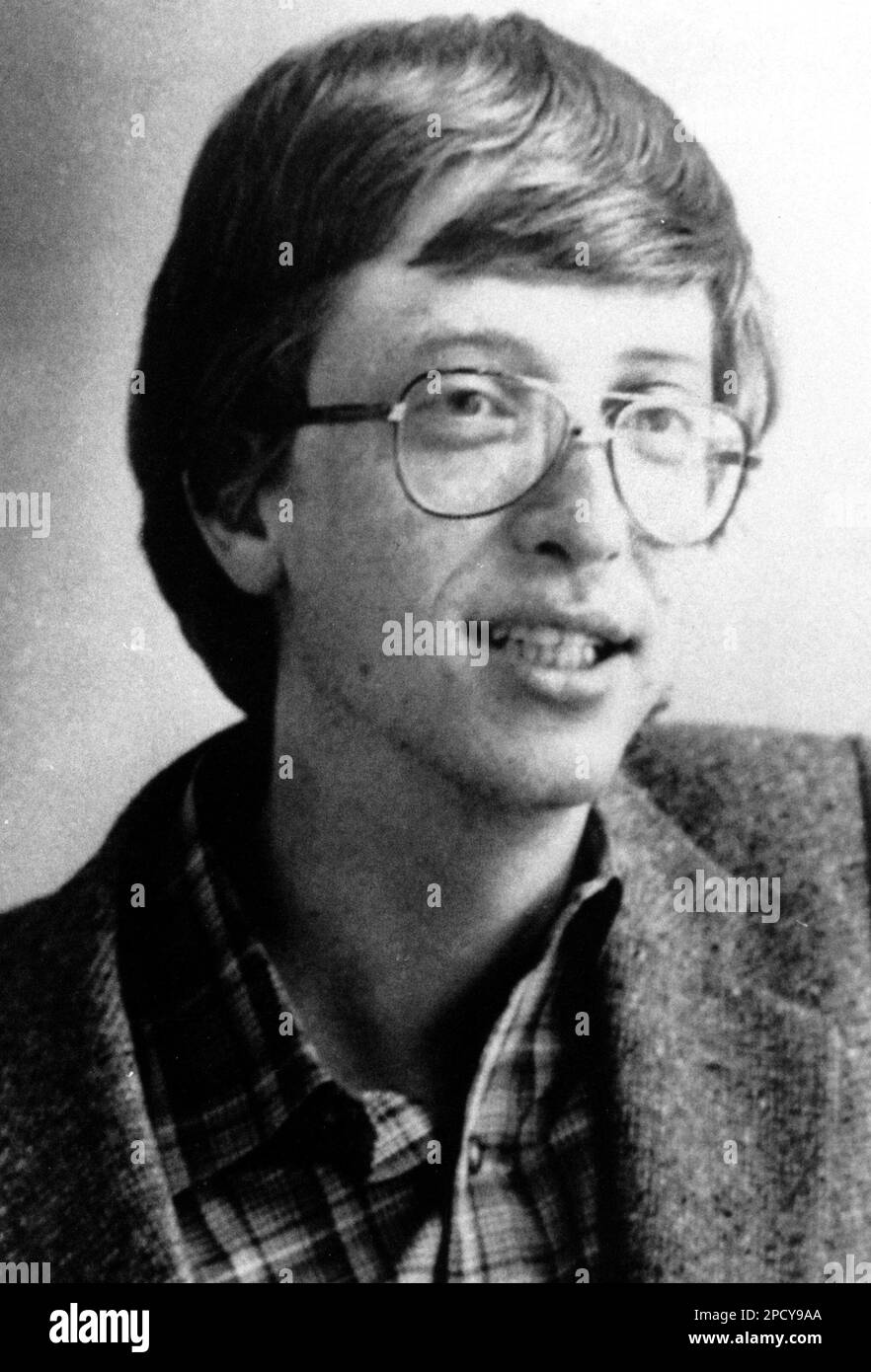 This is a 1984 file photo of William Gates, founder and chairman of the Microsoft Corp. Microsoft Corp. said after the bell Thursday that Gates will transition out of a day-to-day role in the company to spend more time on his global health and education work at the Bill & Melinda Gates Foundation. (AP Photo/File) Stockfoto