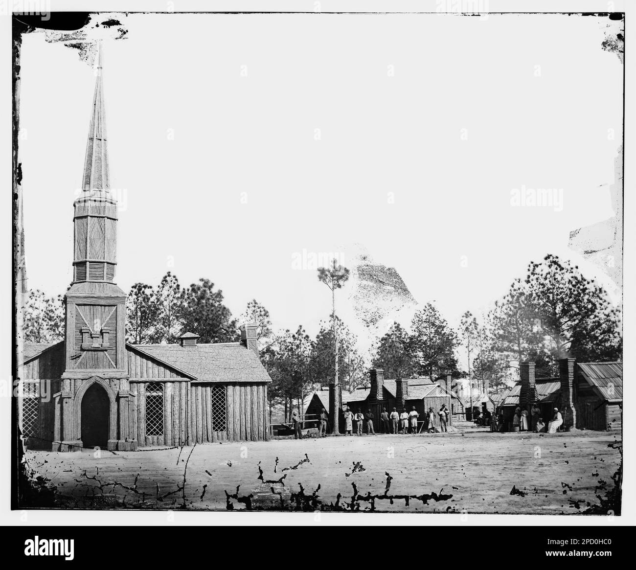 Kirche Petersburg, VA, erbaut von 50. New Yorker Ingenieuren. Bürgerkriegsfotos, 1861-1865. Usa, Geschichte, Bürgerkrieg, 1861-1865. Stockfoto