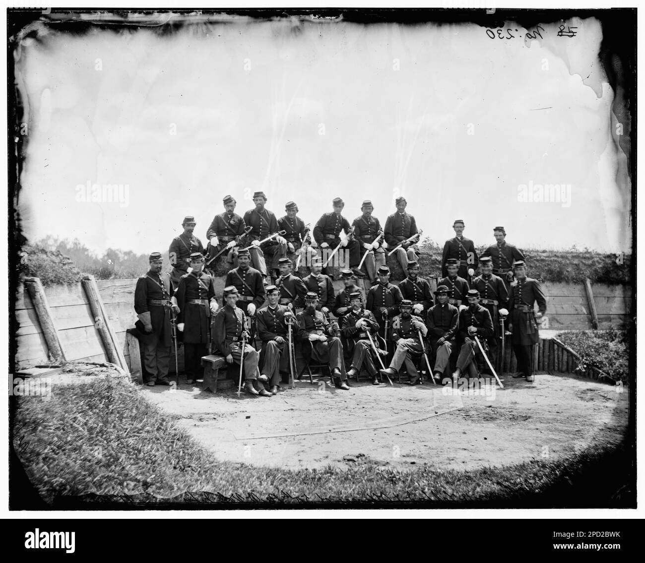 Gettysburg, Pennsylvania. Offiziere des 50. Regiment Pennsylvania Infanterie. Bürgerkriegsfotos, 1861-1865. Usa, Geschichte, Bürgerkrieg, 1861-1865. Stockfoto