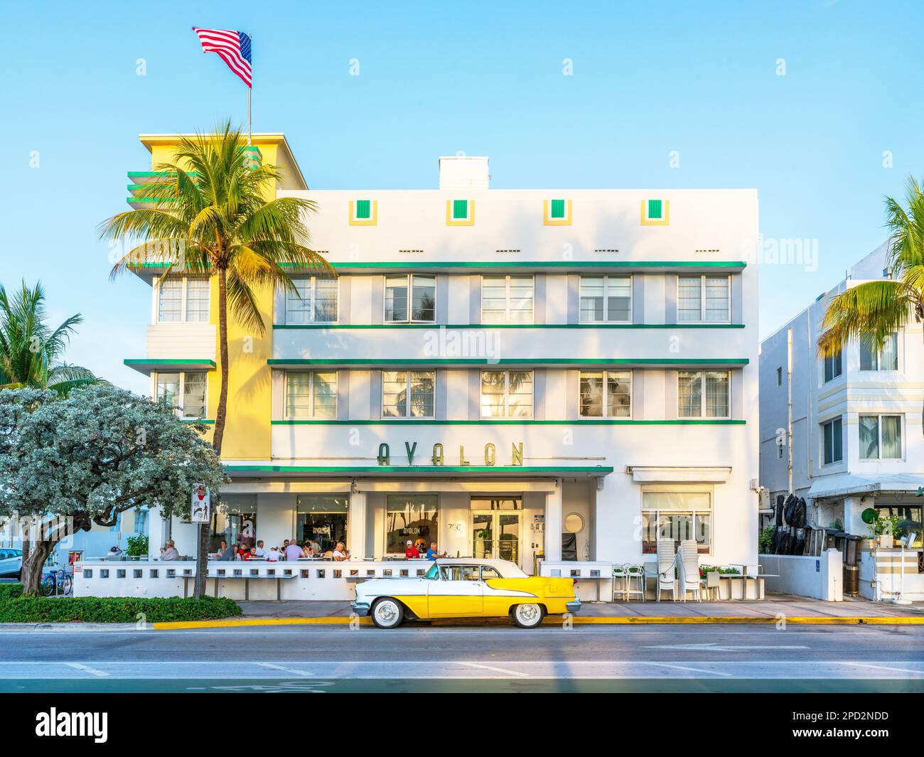 Avalon Hotel Ocean Drive, Floridas Ostküste Miami Florida, USA Stockfoto
