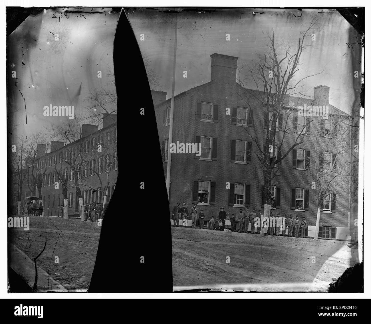 Washington, Bezirk Columbia. Gruppe vor dem Gebäude. Bürgerkriegsfotos, 1861-1865. Usa, Geschichte, Bürgerkrieg, 1861-1865. Stockfoto