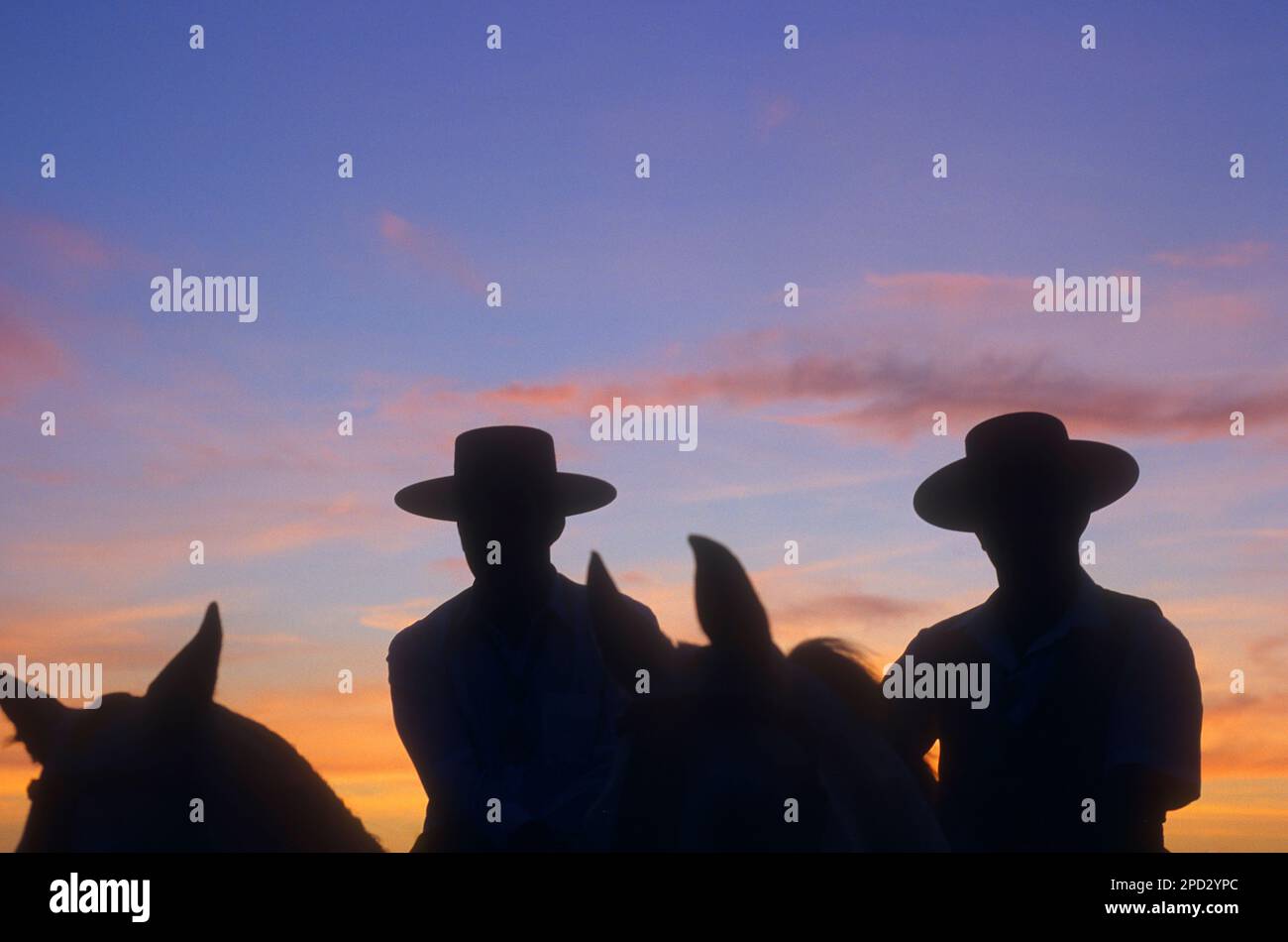El Rocío Romería Wallfahrt, "Romeros´Pilgrims in El Rocio, Almonte, Huelva Provinz, Andalusien, Spanien Stockfoto