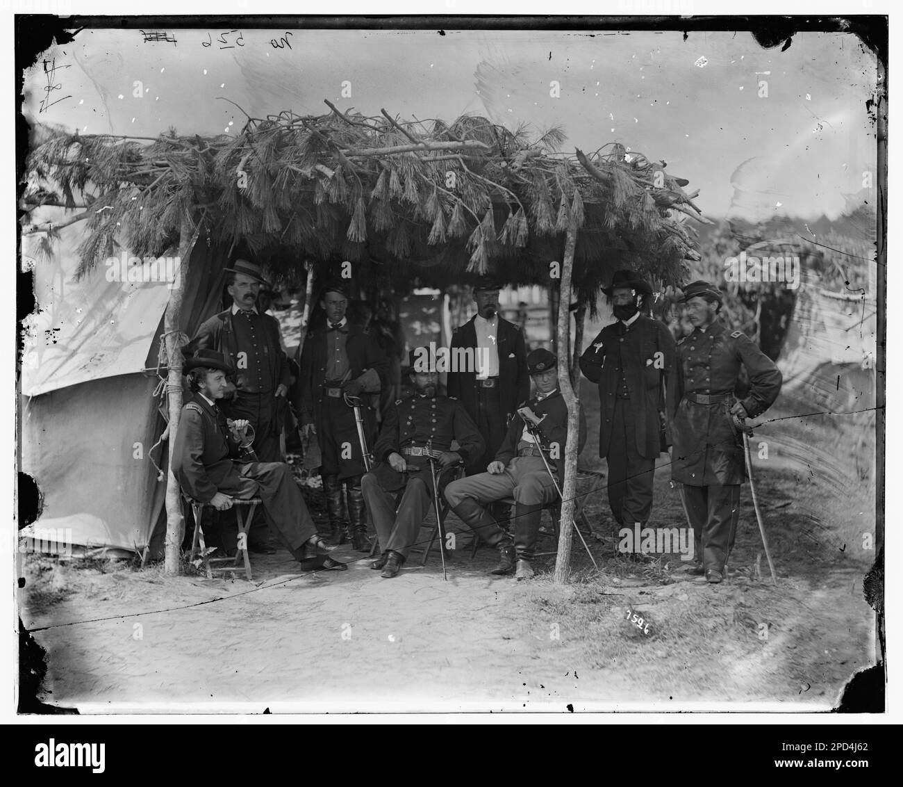 Petersburg, Virginia. General Orlando B. Willcox und Personal. Bürgerkriegsfotos, 1861-1865. Usa, Geschichte, Bürgerkrieg, 1861-1865. Stockfoto