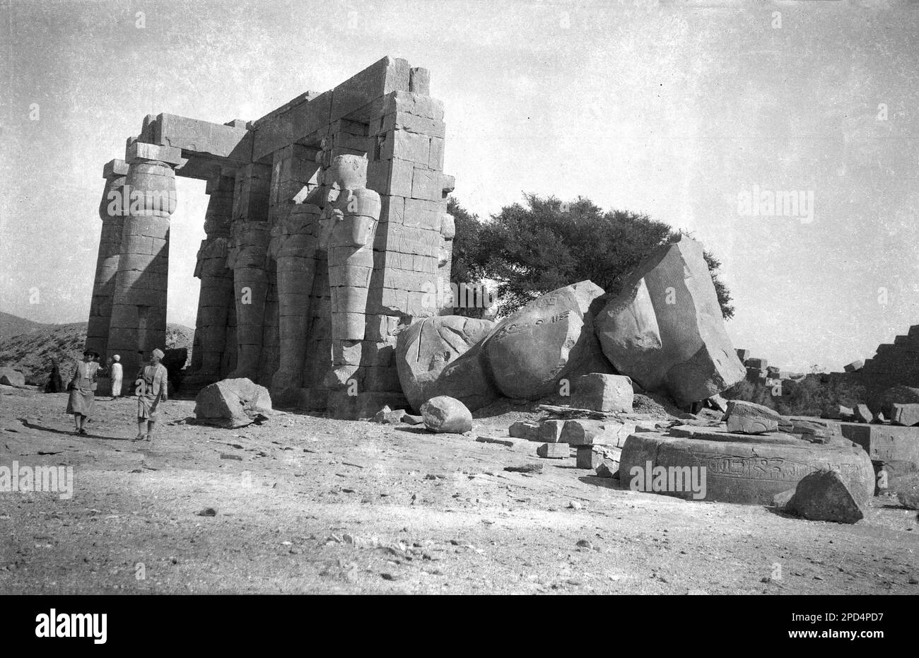 Etwa 1940er, historische, antike Ruinen, Tempel von Zarnak, Luxor, Ägypten. Stockfoto