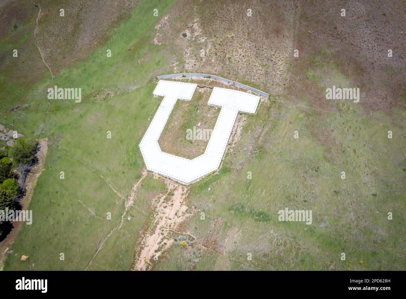 Das U-Wahrzeichen der University of Utah auf dem Berg über Salt Lake City, Utah Stockfoto