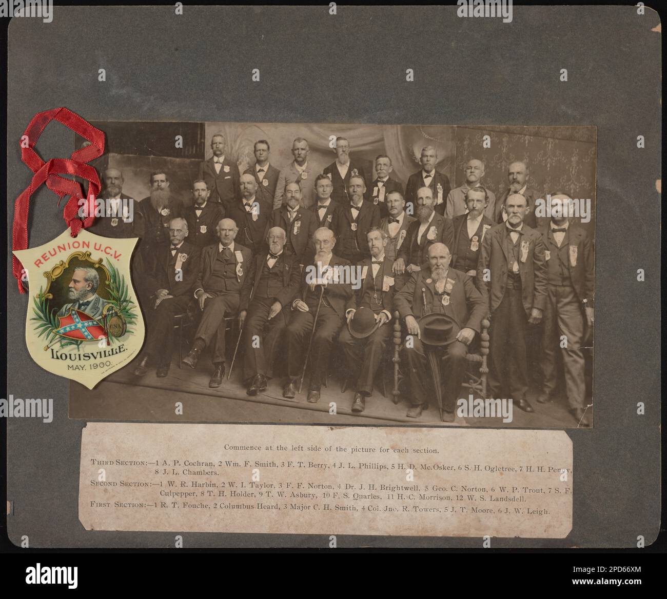 Kriegsveteranen bei einem Veteranentreffen der Vereinigten Konföderierten in Louisville, Kentucky. Liljenquist Family Sammlung von Bürgerkriegsfotos, pp/liljvet. United Confederate Veterans, People, 1900, Confederate States of America, Army, People, 1900, Veterans, Confederate, Kentucky, Louisville, 1900, Réunion, Kentucky, Louisville, 1900, Usa, Geschichte, Bürgerkrieg, 1861-1865, Veteranen, Konföderierte. Stockfoto