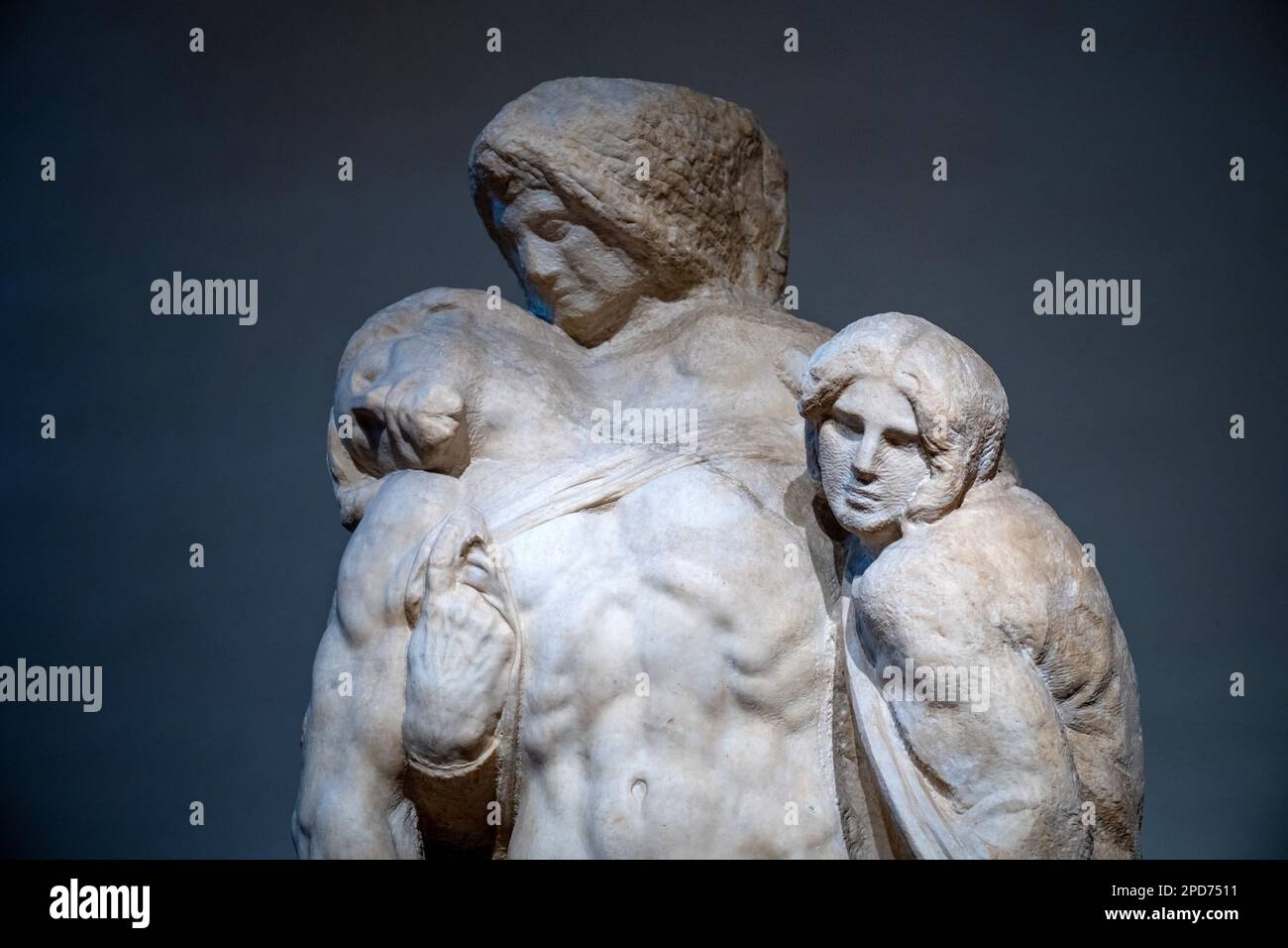 Palestrina Pietá in der Galleria dell'Accdemia in Florenz. Unfertige Skulptur, die einst von Michelangelo gedacht wurde, aber wahrscheinlich von Bernini oder Menghini Stockfoto