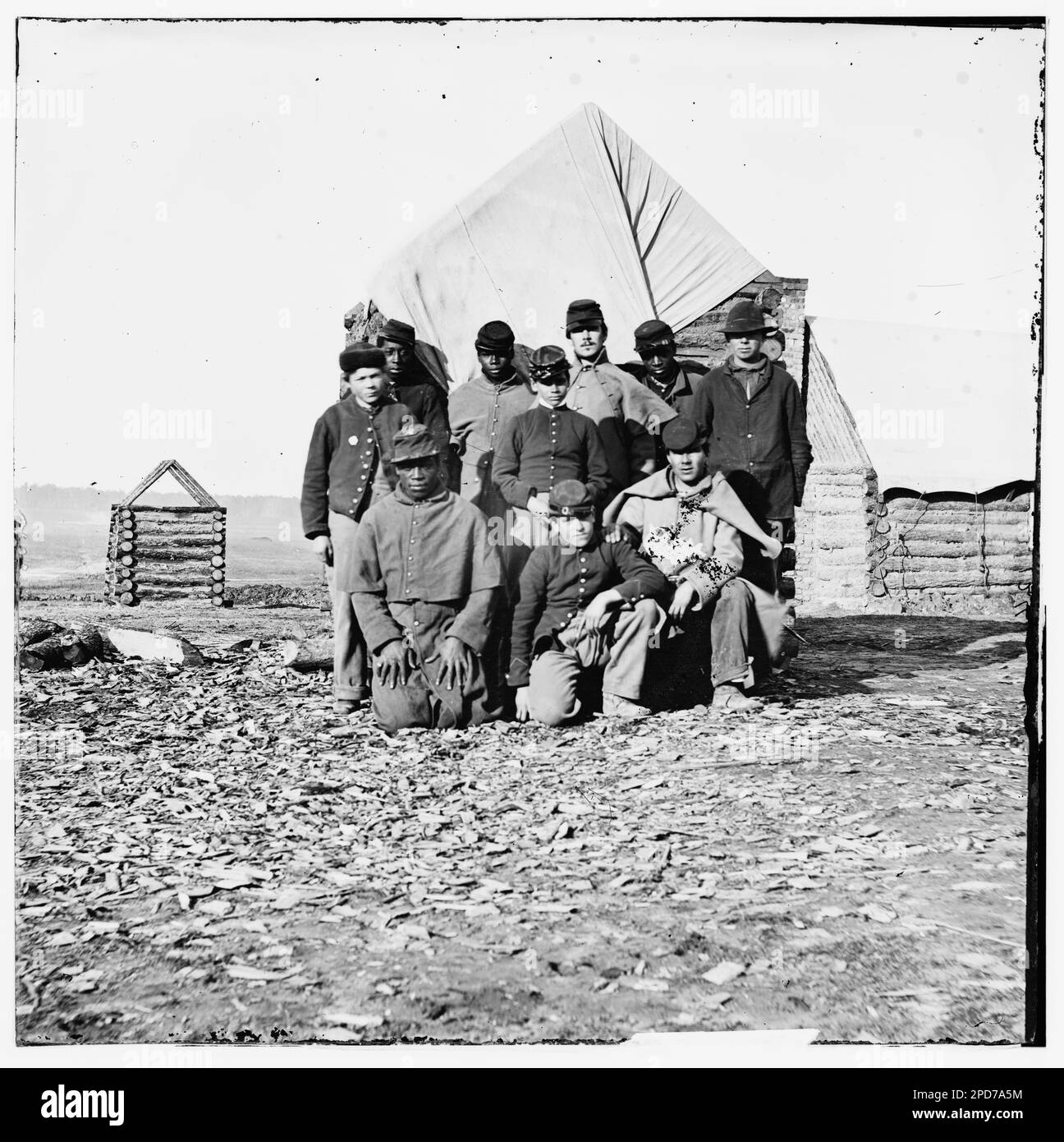 Soldatengruppe. Bürgerkriegsfotos, 1861-1865. Usa, Geschichte, Bürgerkrieg, 1861-1865. Stockfoto