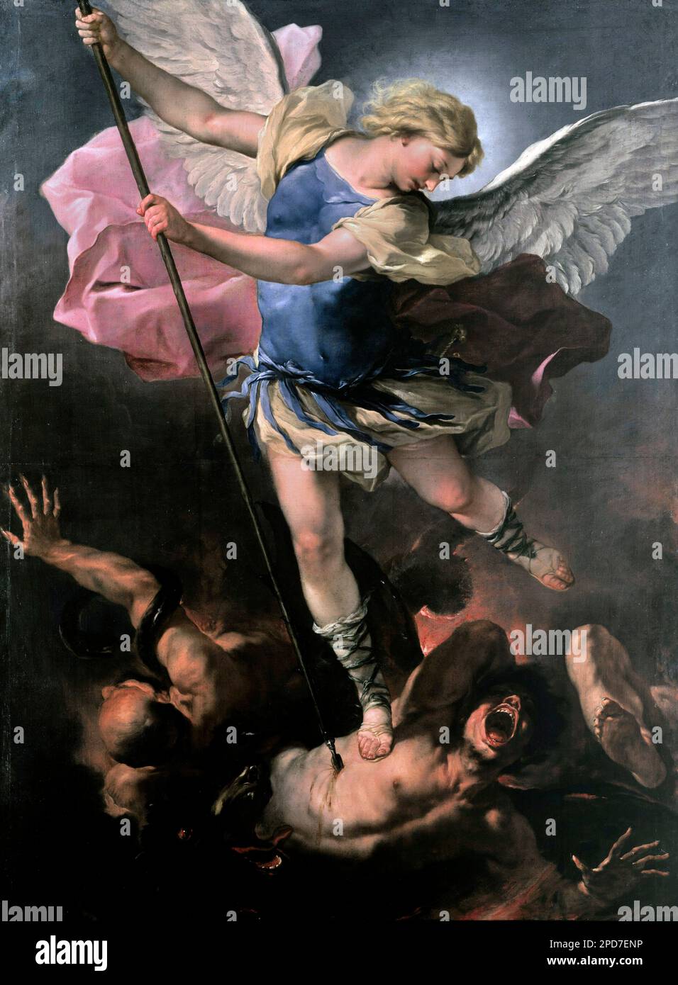 St. Michael von Luca Giordano (1634-1705), Öl auf Leinwand, ca. 1663 Stockfoto