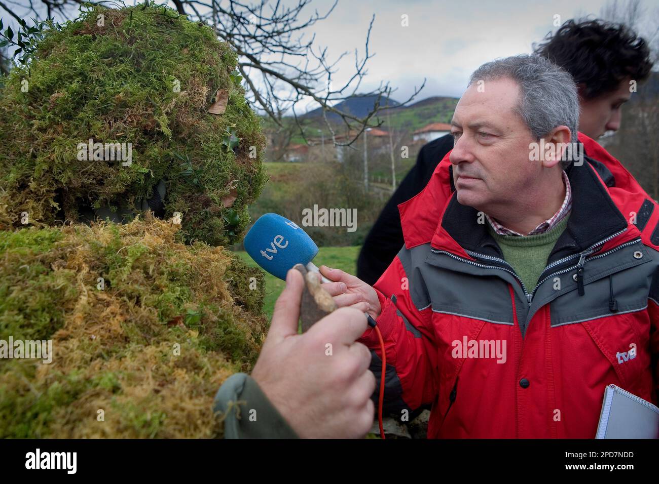 'La Vijanera'Carnival,Interview,Trapajon'Silio, Molledo. Kantabrien, Spanien. Stockfoto