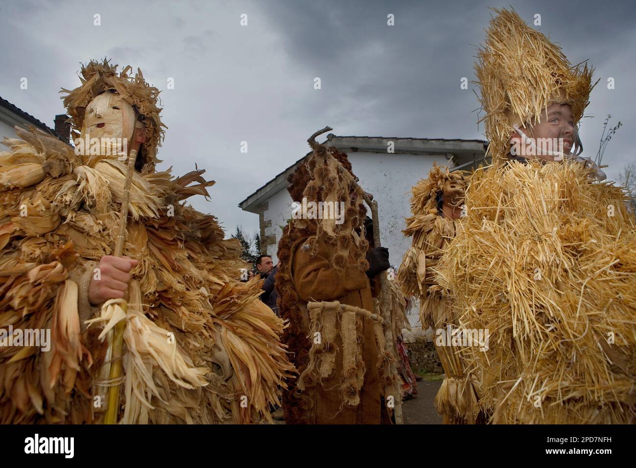 ' La Vijanera´carnival ' Trapajones´, Silio, Molledo. Kantabrien, Spanien. Stockfoto