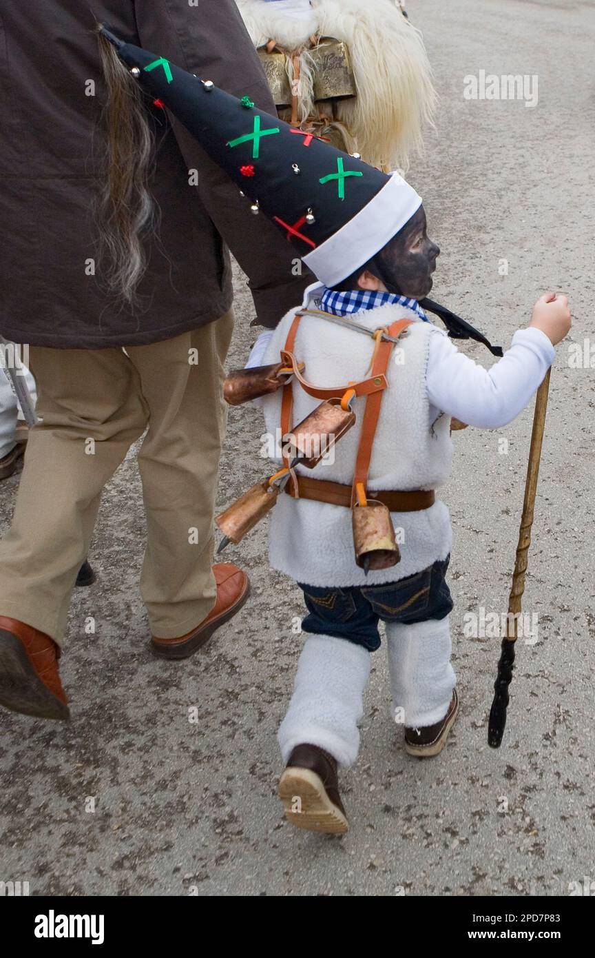 La Vijanera Karneval, Zamarraco Silio, Molledo. Kantabrien, Spanien. Stockfoto