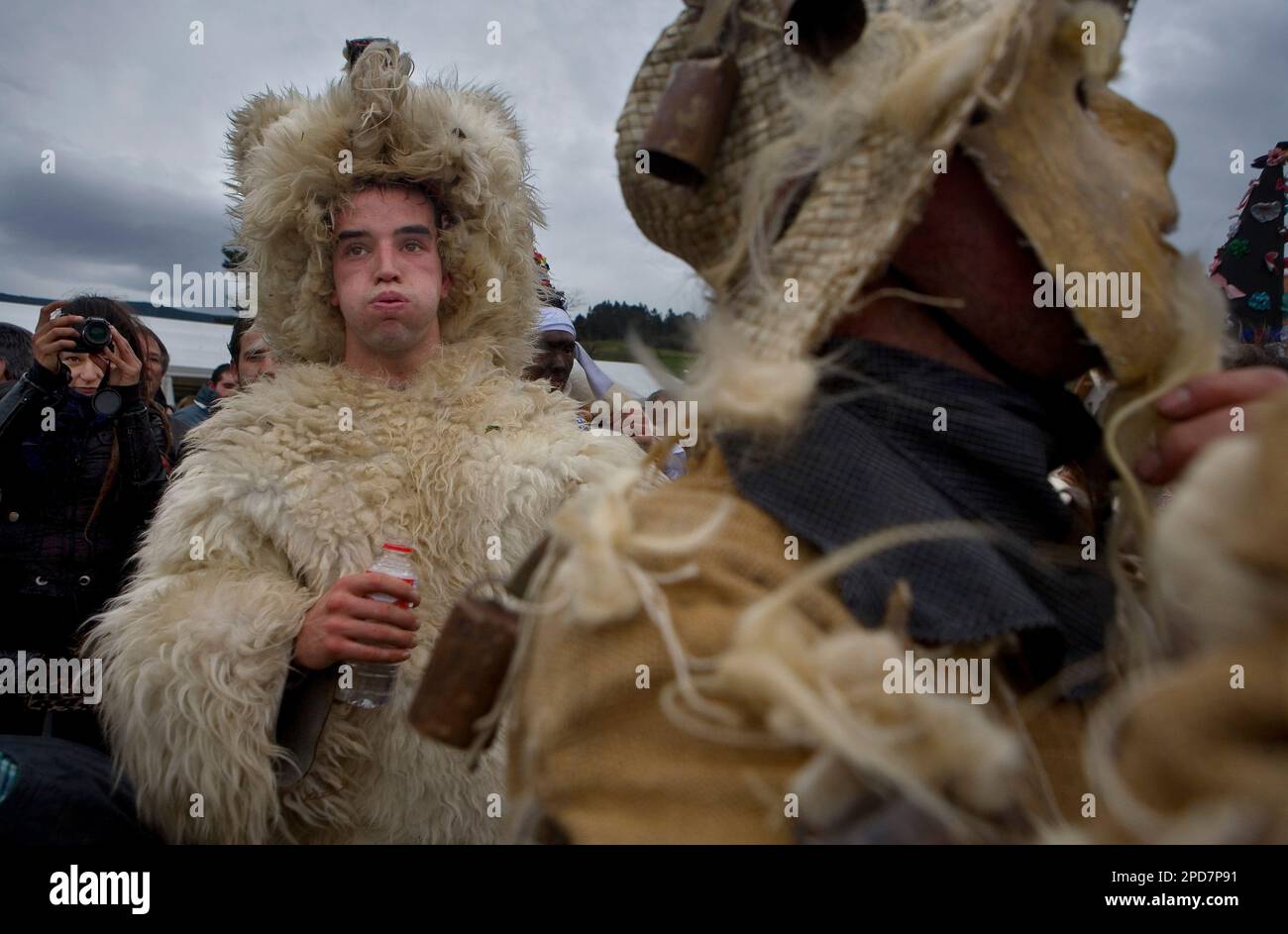 La Vijanera Karneval, Bär, Silio, Molledo. Kantabrien, Spanien. Stockfoto