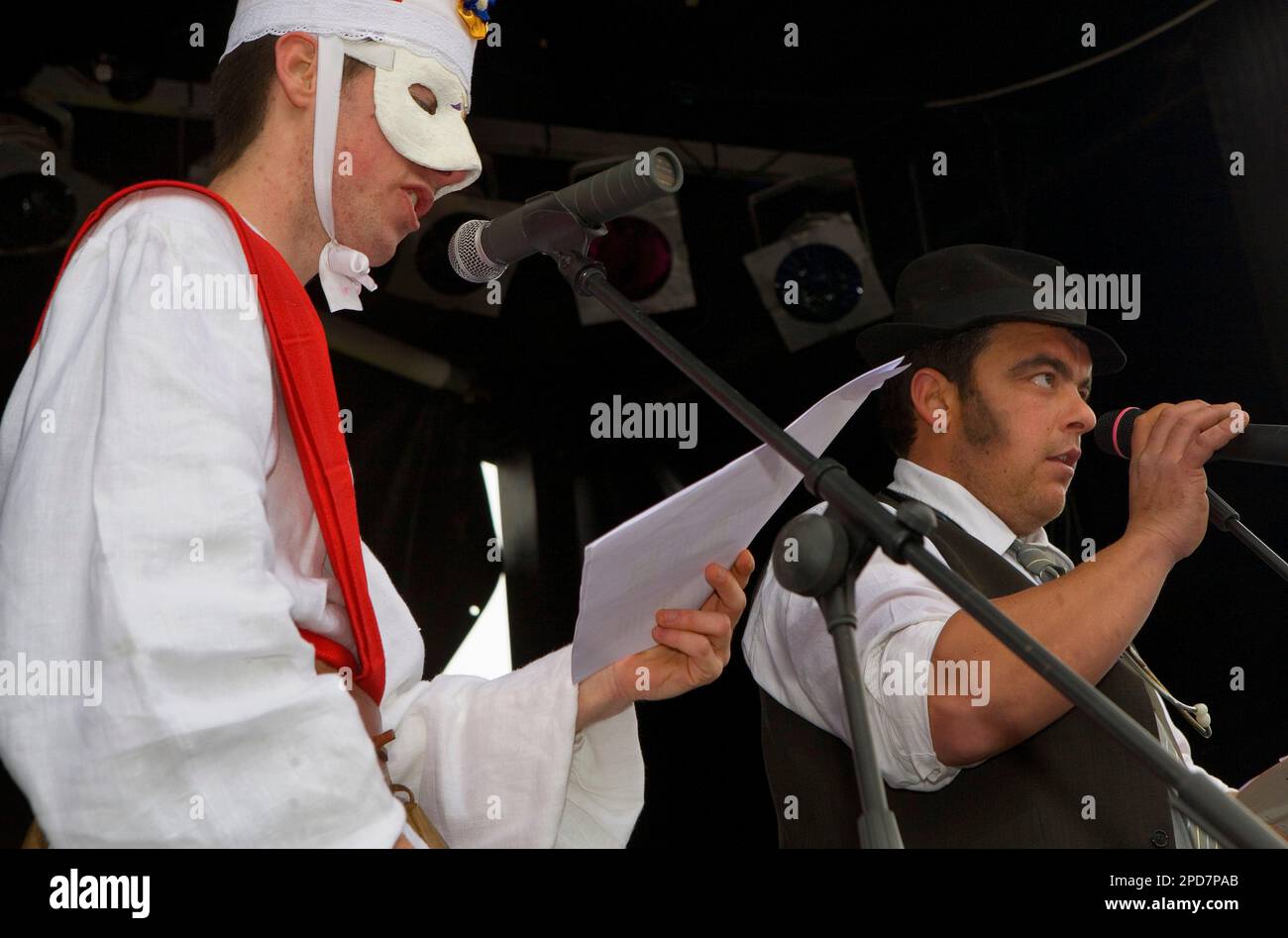 La Vijanera Karneval, Verse lesen, Silio, Molledo. Kantabrien, Spanien. Stockfoto
