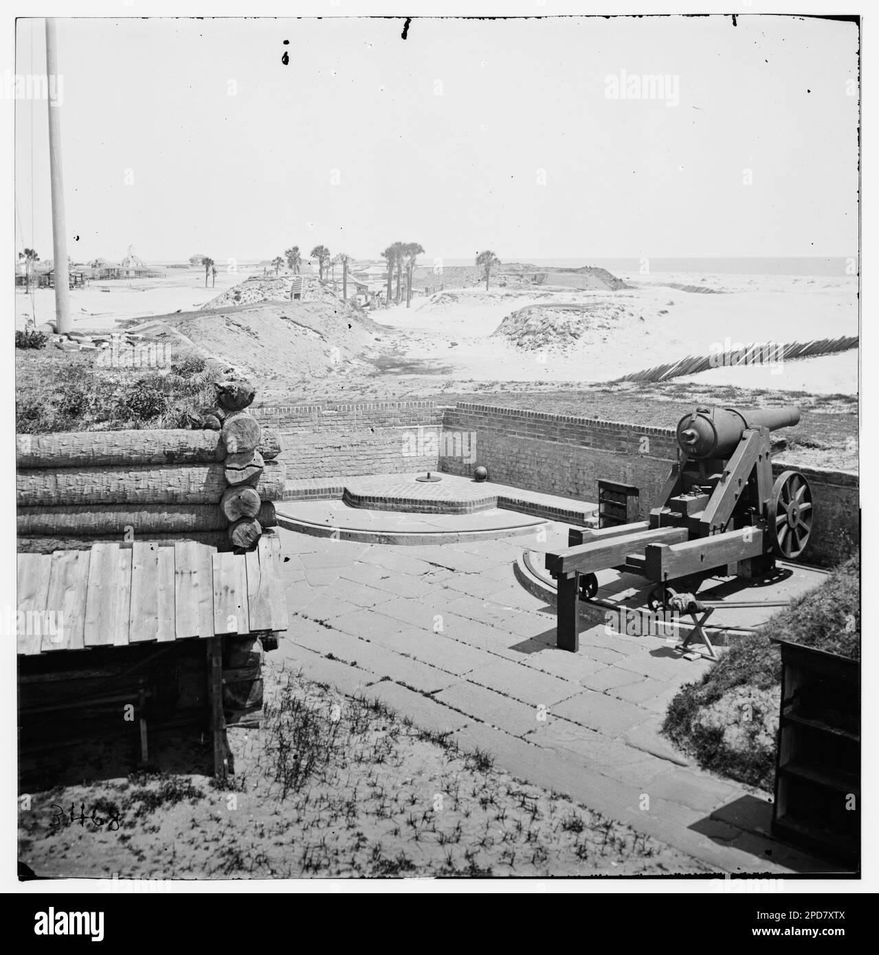 Charleston, South Carolina (in der Nähe). Innenansicht von Fort Moultrie. (Sullivan-Insel). Bürgerkriegsfotos, 1861-1865. Usa, Geschichte, Bürgerkrieg, 1861-1865. Stockfoto