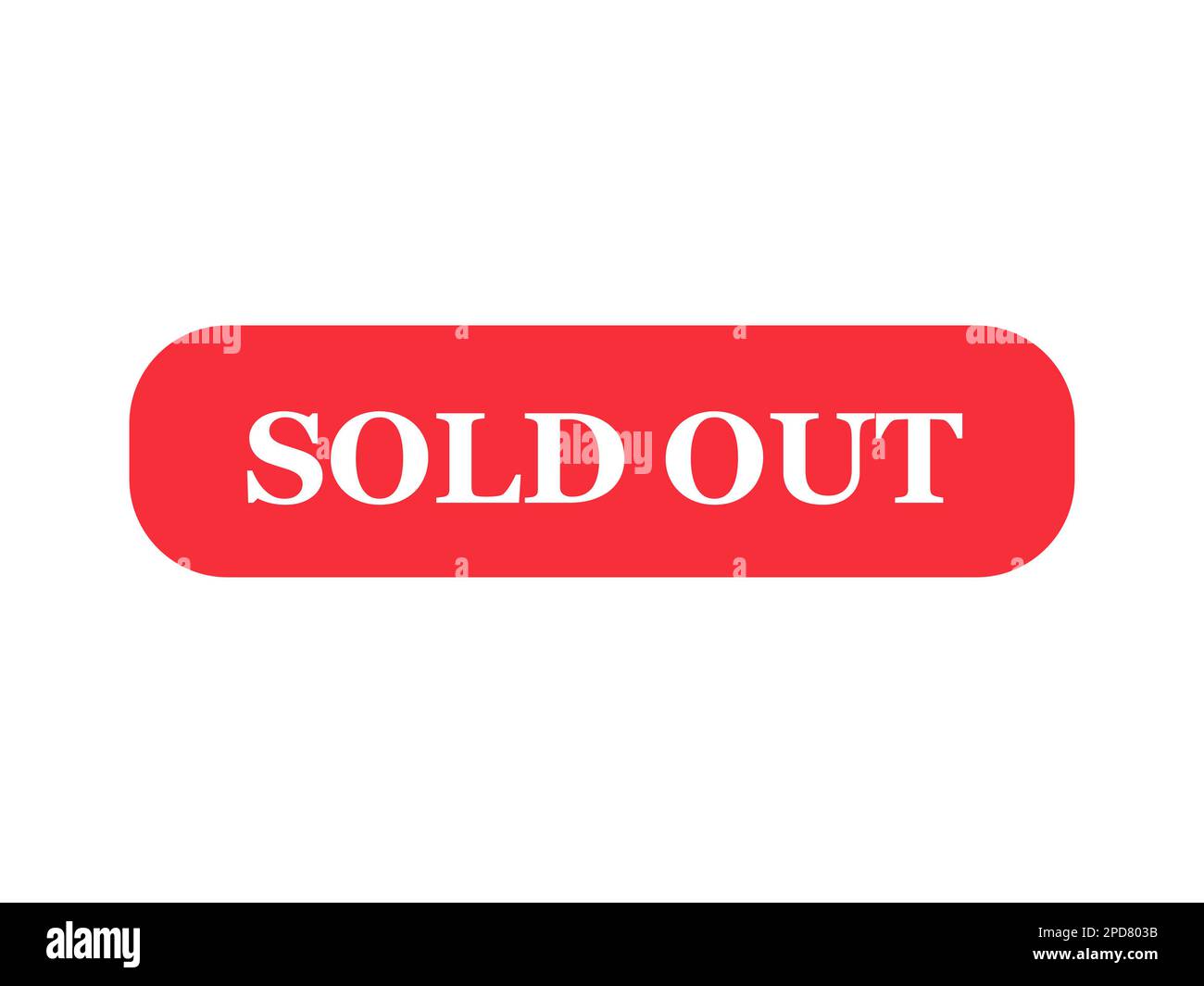 Ausverkaufte quadratische Aufkleberbanner isoliert auf weiß. Ausverkaufte Illustration Stockfoto