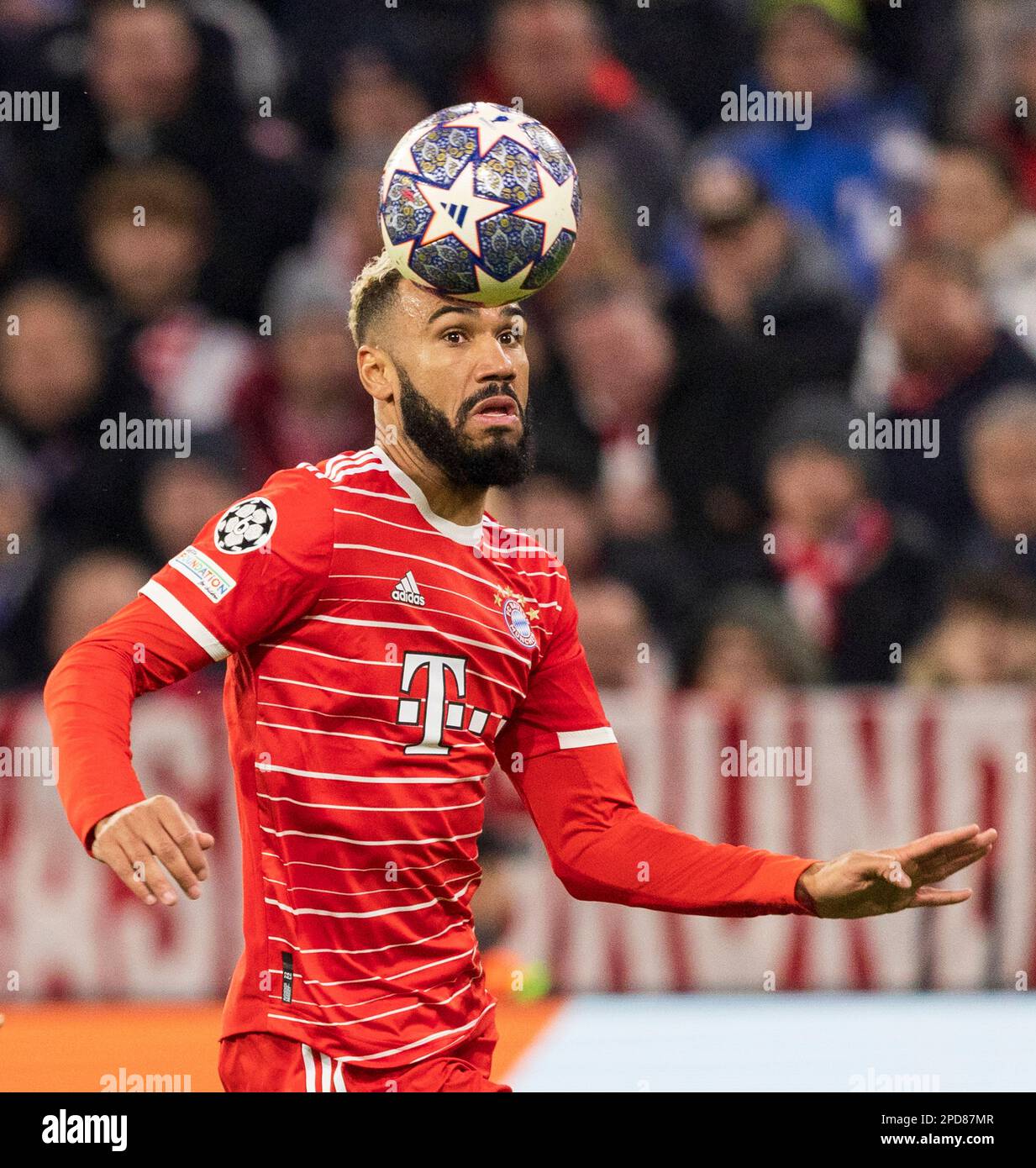 Bayerns Nummer 13 Eric Maxim CHOUPO-MOTING. Fußball, Bayern - Paris. Fußball Champions League, FC Bayern München - Paris Saint Germain 2:0, Runde 16, zweite Etappe, Staffel 2022-2023, am 8. März in München, ALLIANZARENA, Deutschland. Stockfoto
