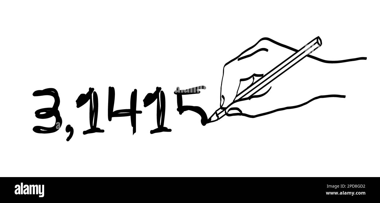 Happy PI Tag, 14 märz, Pythagoras mathematische Zahlen Serie ( 3.14 3,14 3/14 ) Symbol. Fun Vektor Mathematik Symbol oder Zeichen Banner Verhältnisse Buchstaben Formel Stockfoto