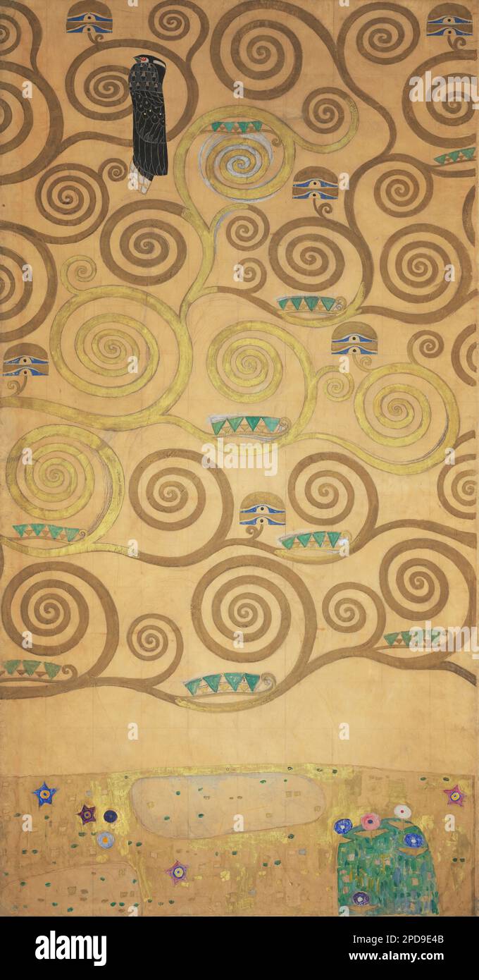 Neun Cartoons zur Ausführung einer Frieze für den Speisesaal des Stoclet House in Brüssel: Teil 5, Teil des Baumes des Lebens 1910-1911 von Gustav Klimt Stockfoto