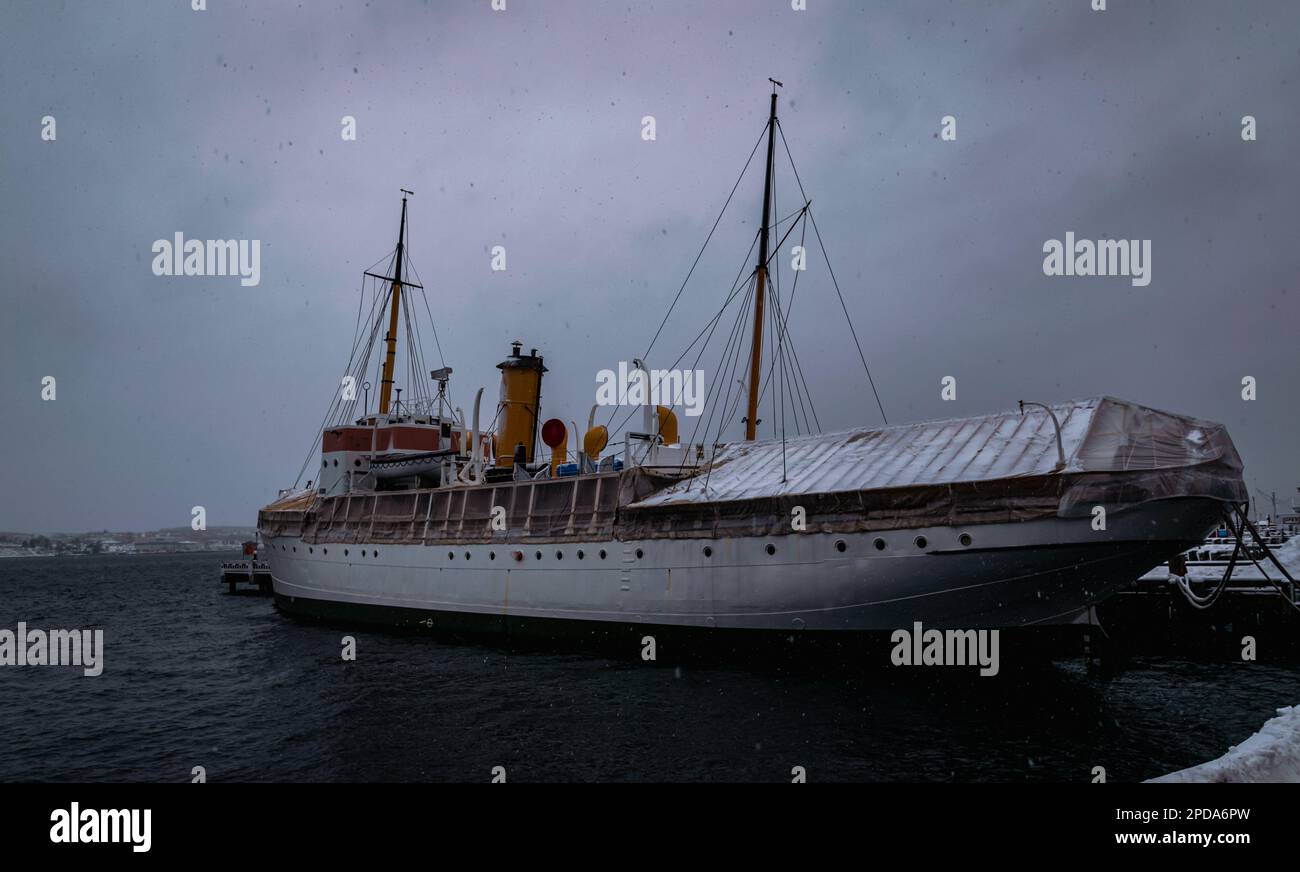 Das Museumsschiff CSS Acadia ein ehemaliges hydrografisches Vermessungs- und Ozeanforschungsschiff des Hydrographischen Vermessungsschiffs von Kanada Stockfoto