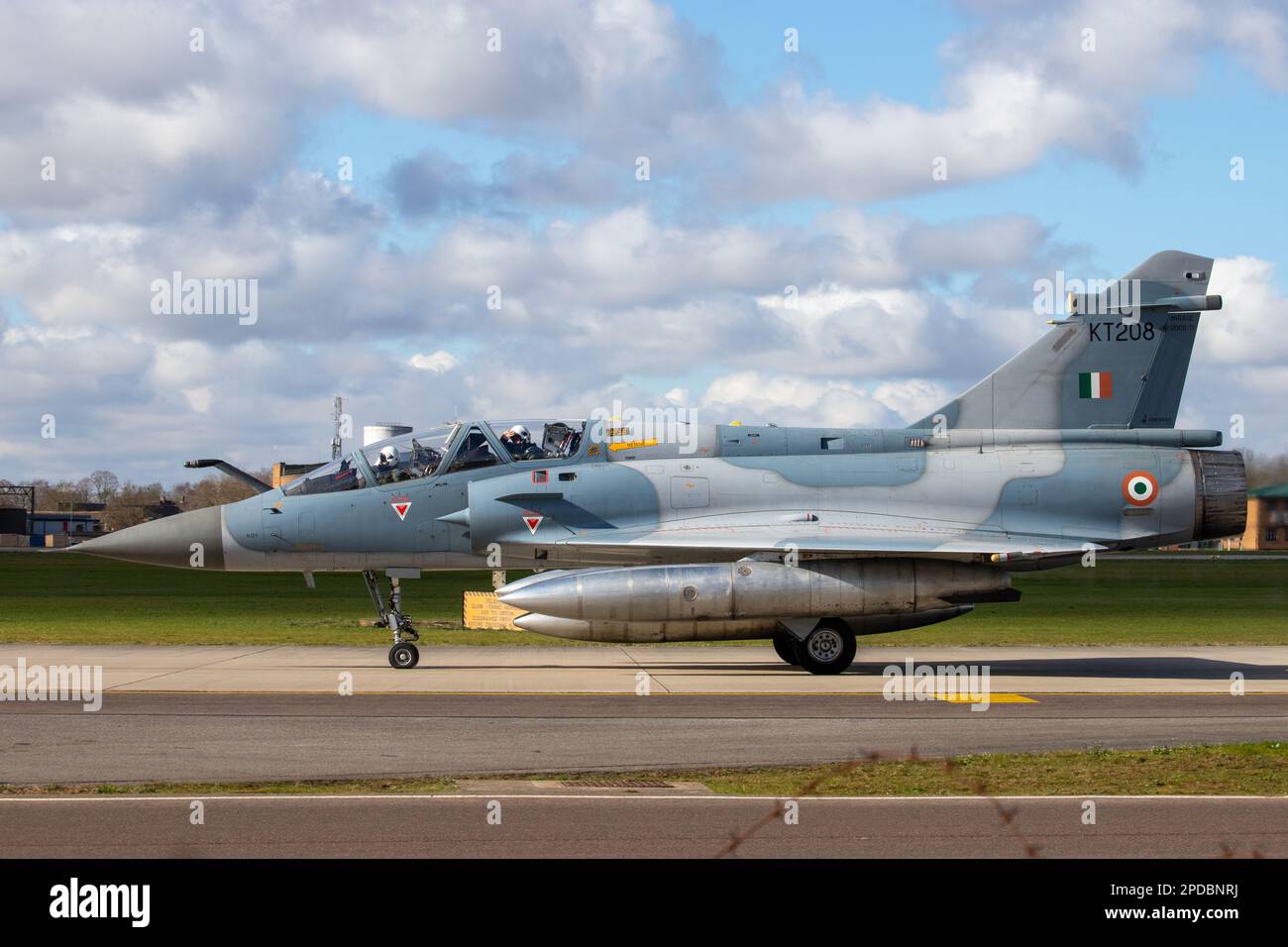 Indian Air Force Dassault Mirage 2000TI auf der RAF Waddington während der Cobra Warrior 2023-Übung. Stockfoto