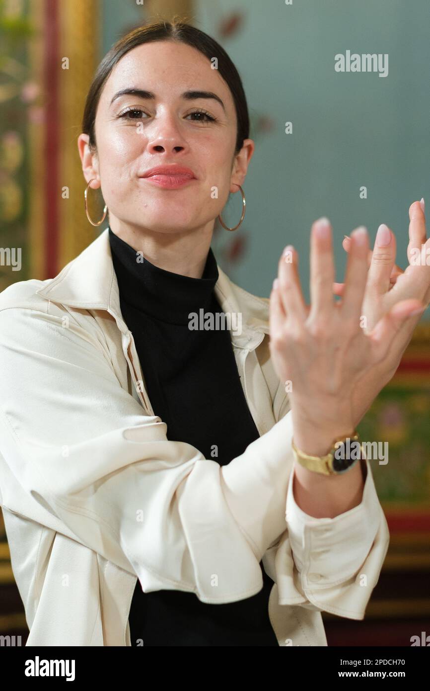 Madrid, Spanien. 14. März 2023. Die Sängerin Blanca Paloma posiert während ihrer Porträtsitzung in Madrid. (Foto: Atilano Garcia/SOPA Images/Sipa USA) Guthaben: SIPA USA/Alamy Live News Stockfoto