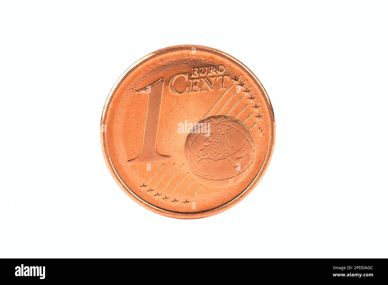 1-Euro-Cent-Münze, Ausschnitt Stockfoto