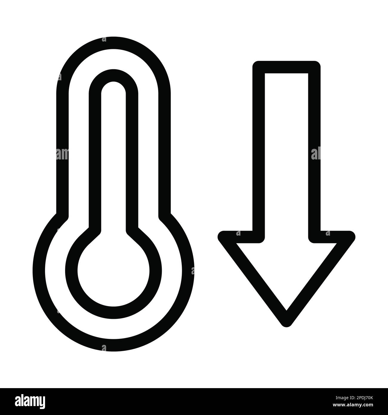 Thermometer Vector Thick Line Symbol Für Den Privaten Und Gewerblichen Gebrauch. Stockfoto