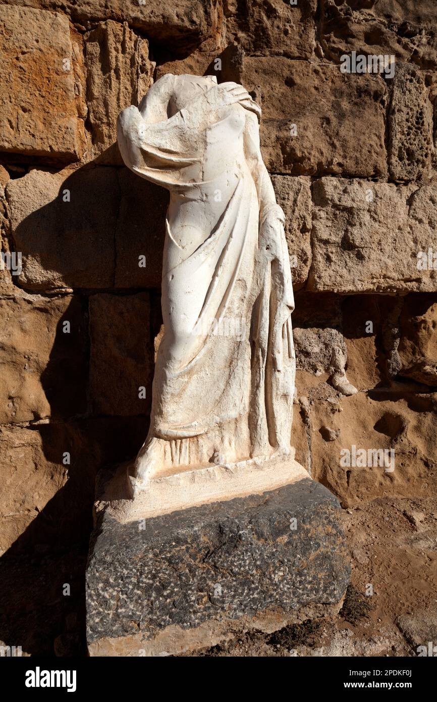 Antike Archäologische Ausgrabungsstätte, Antike Stadt, Salamis, Famagusta, Nordzypern, Zypern Stockfoto