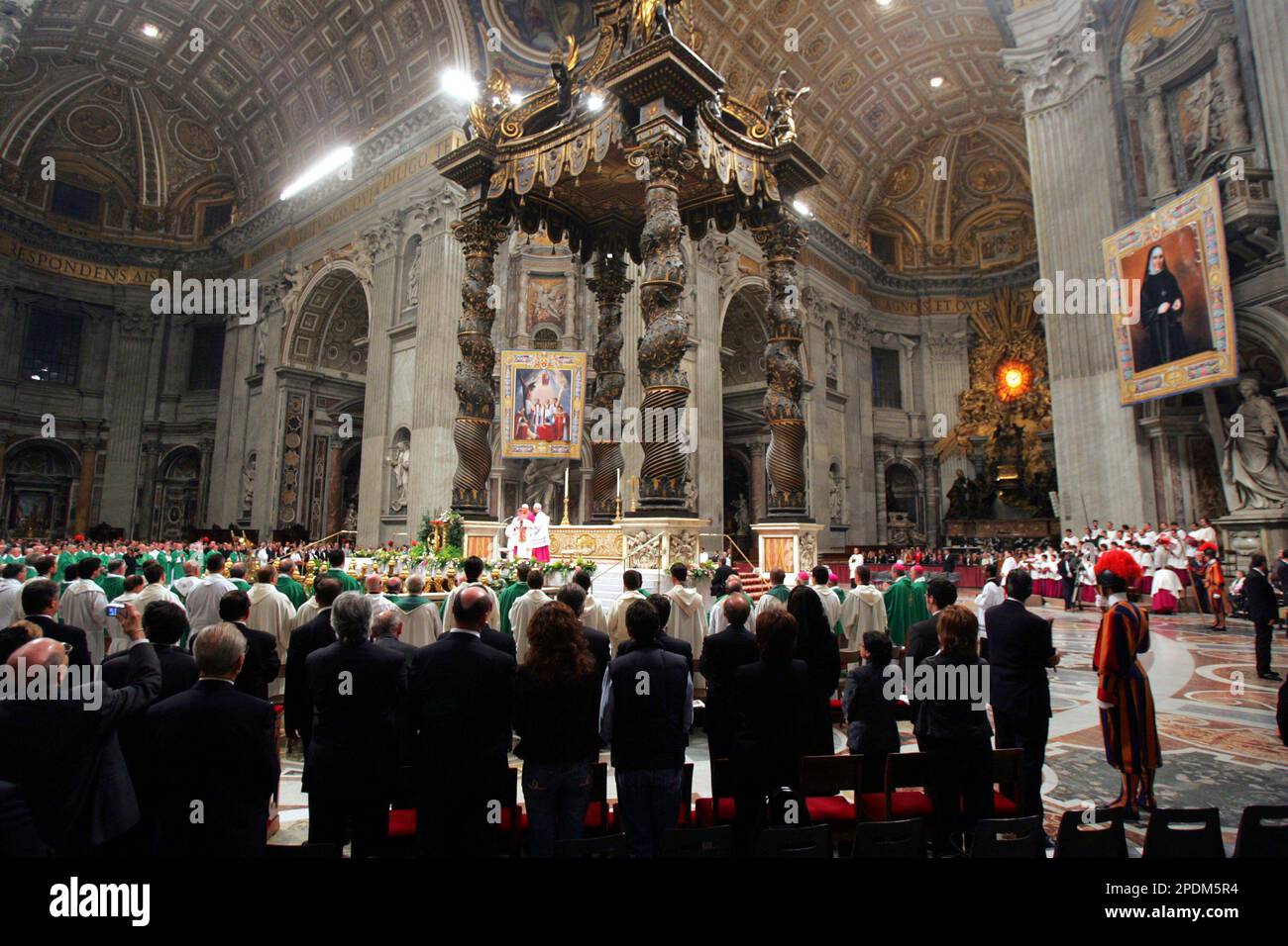 Pope Benedict XVI with master of ceremonies Archbishop Piero Marini ...