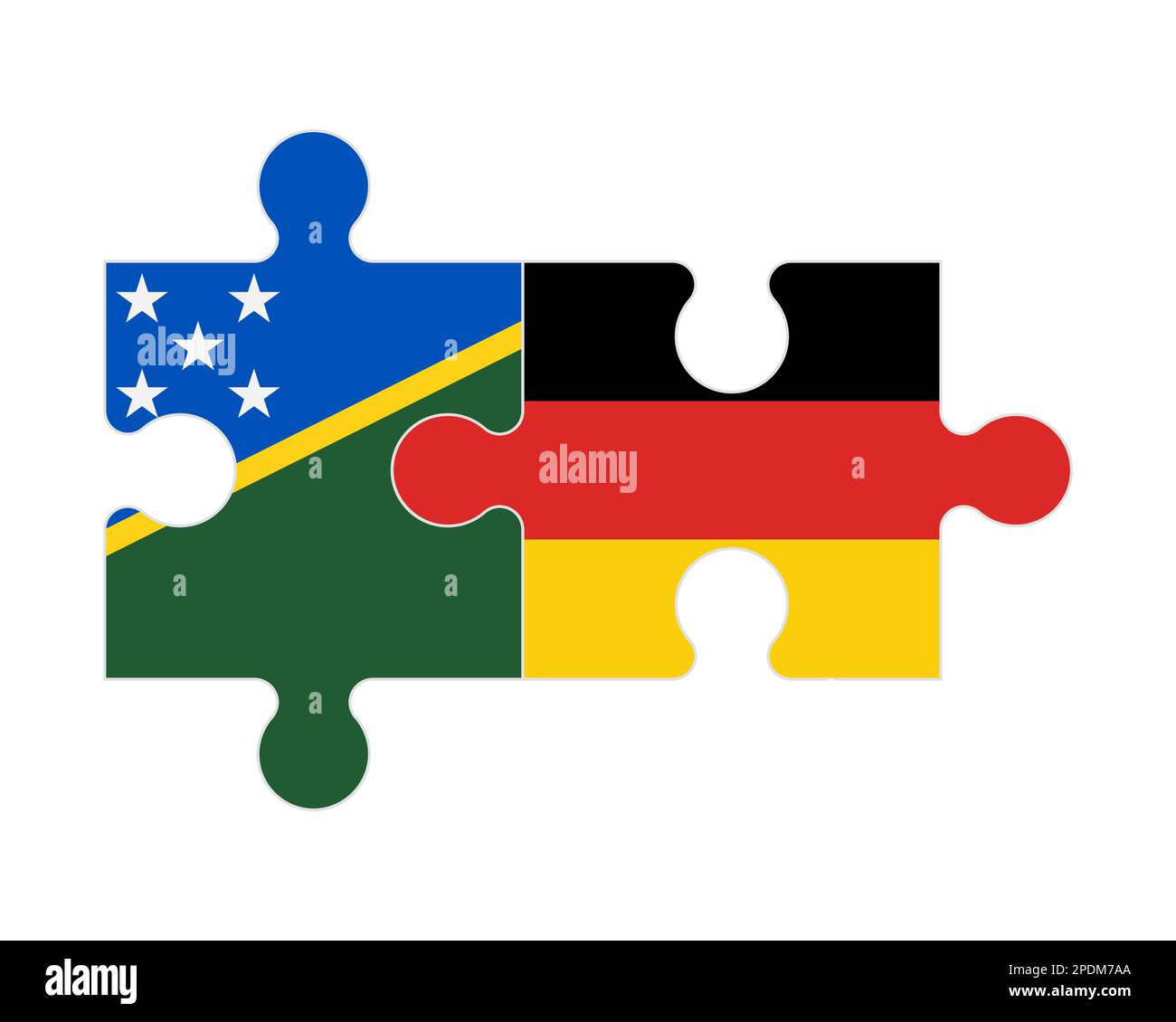 Zusammenhängendes Puzzle von Flaggen der Salomonen und Deutschlands, Vektor Stock Vektor