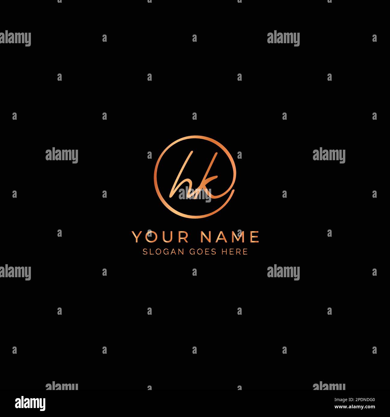 H, K, HK erster handgeschriebener Buchstabe und Signature-Vektor-Logo. Geschäftsvorlage in Rundform Strichgrafiken Stock Vektor
