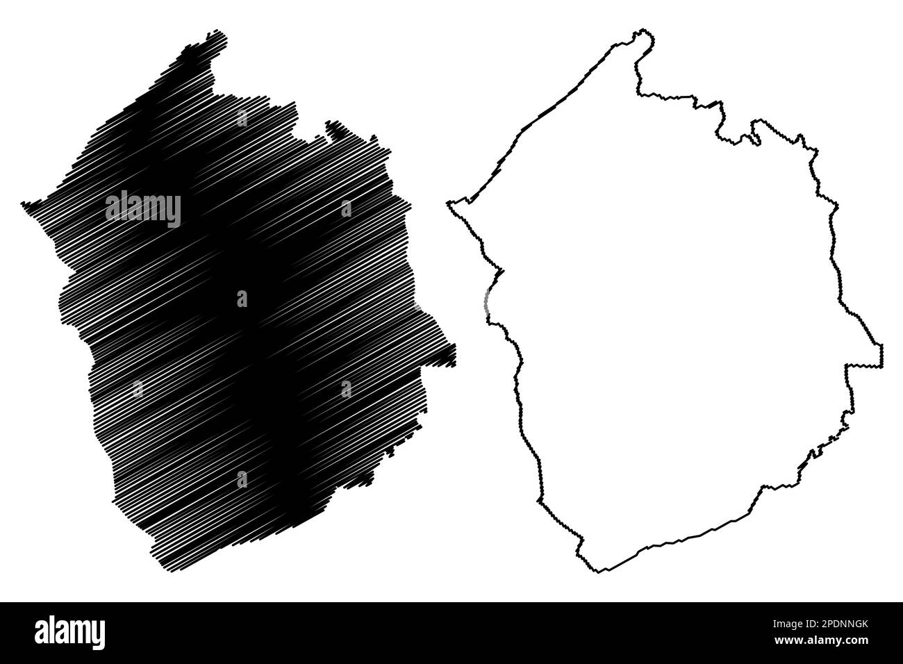 Hyndburn nicht-Metropolregion, Borough (Vereinigtes Königreich von Großbritannien und Nordirland, zeremonielle Grafschaft Lancashire oder Lancs, England) Karte Stock Vektor